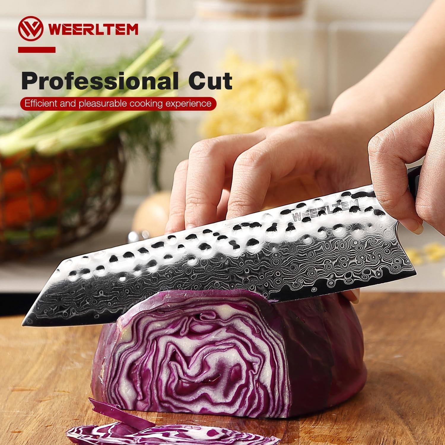 Cuchillo de Chef Damasco WEERLTEM 19 cm Acero VG10 Martillado