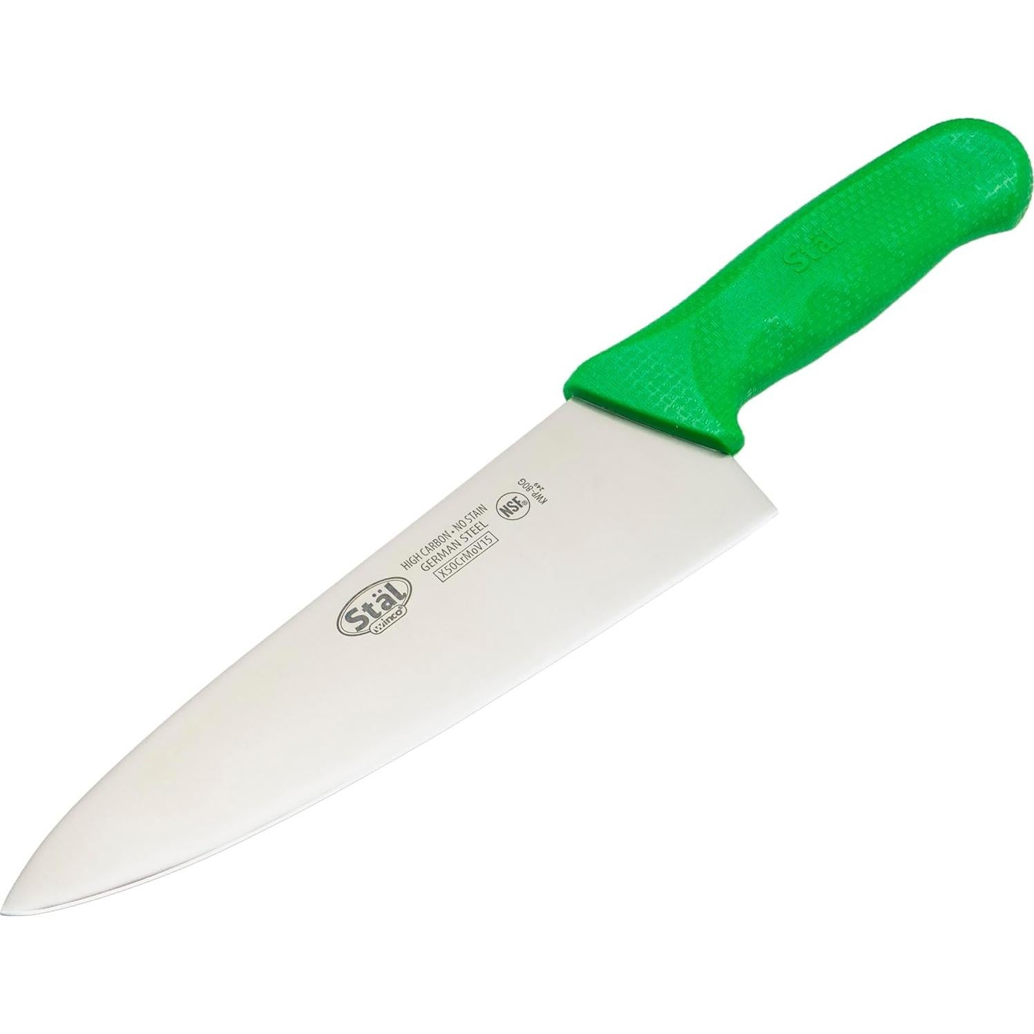 Cuchillo de Chef Winco KWP-80G 20.32 cm Acero Alemán Verde