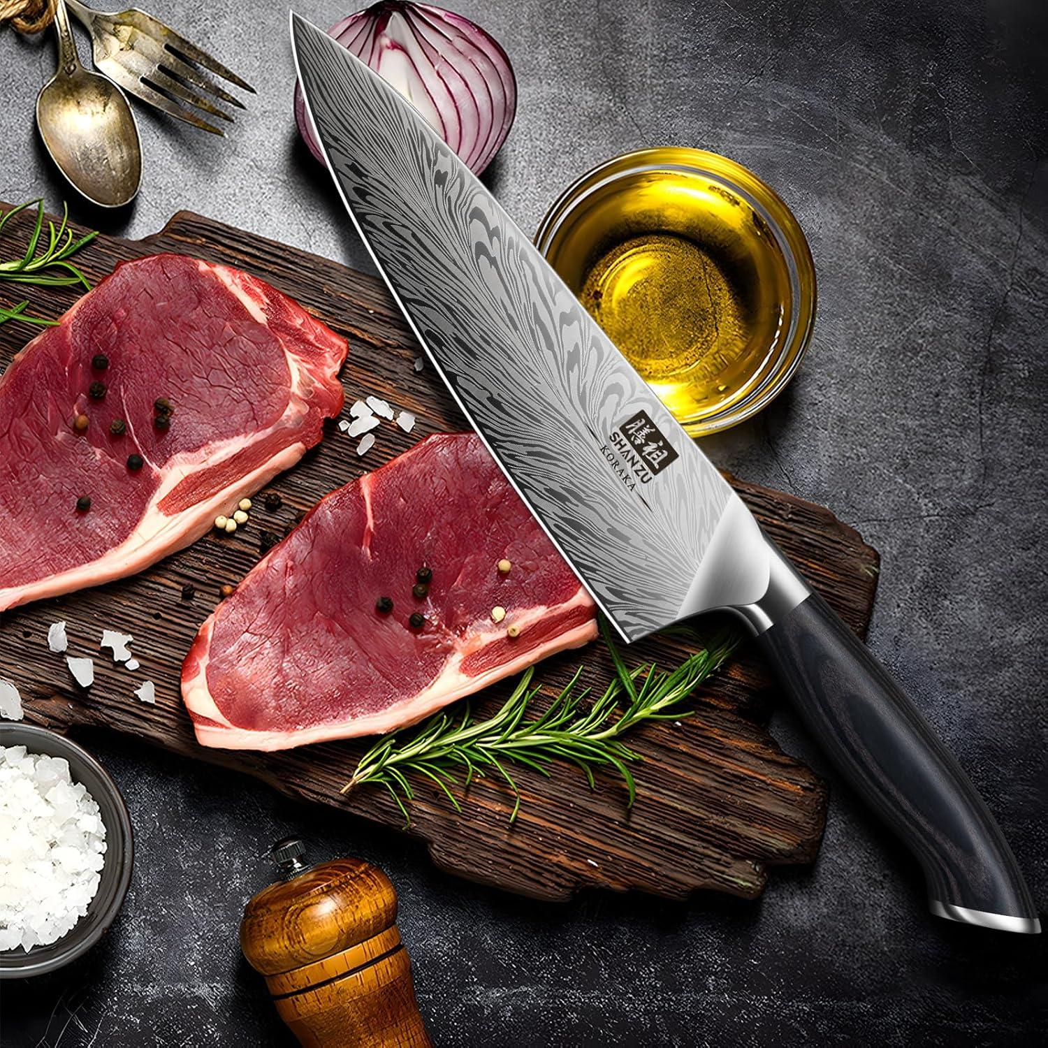 Cuchillo de Chef SHAN ZU 20 cm Acero en Polvo Alto Carbono