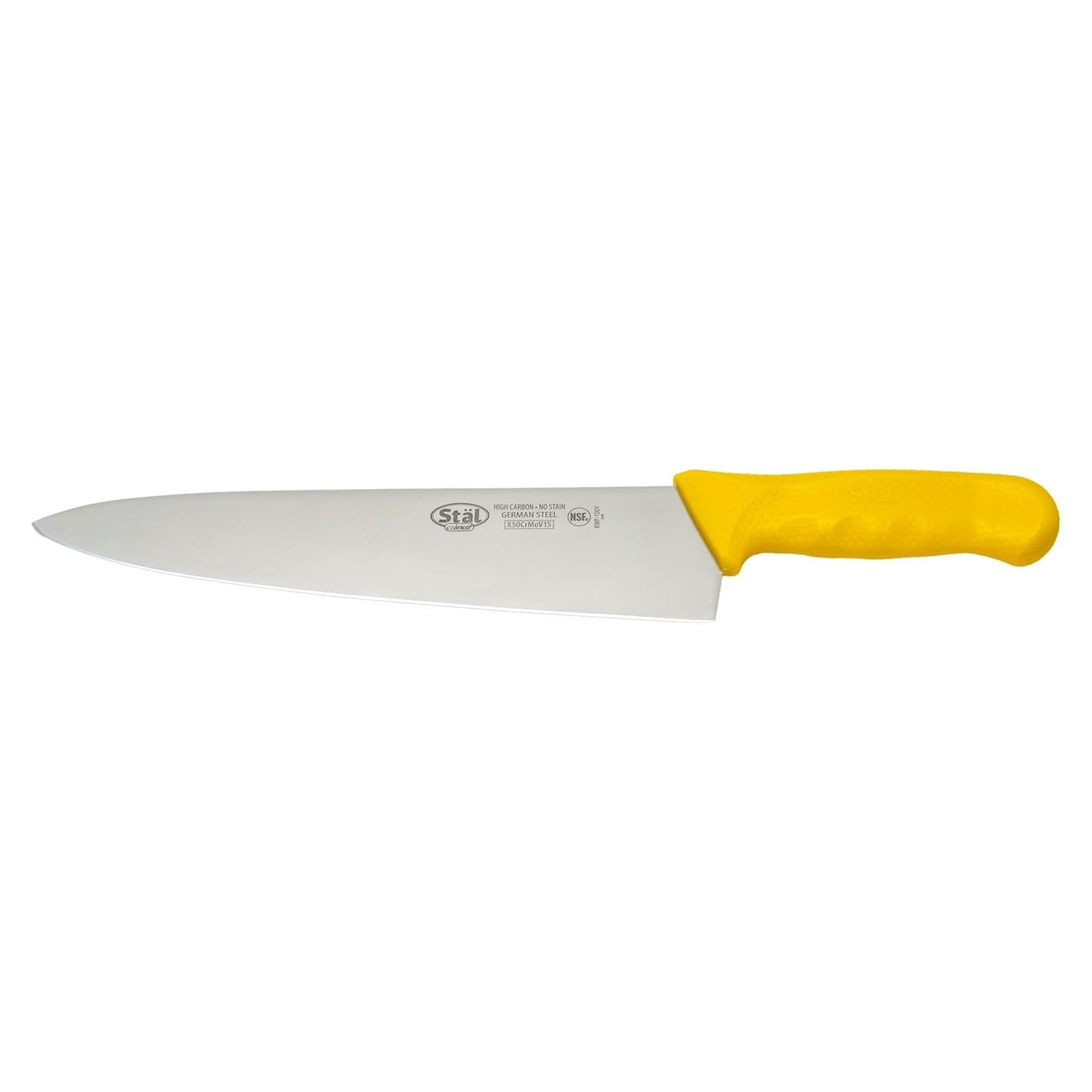 Cuchillo de Chef Winco KWP-100Y 25.4 cm Acero Alemán Amarillo