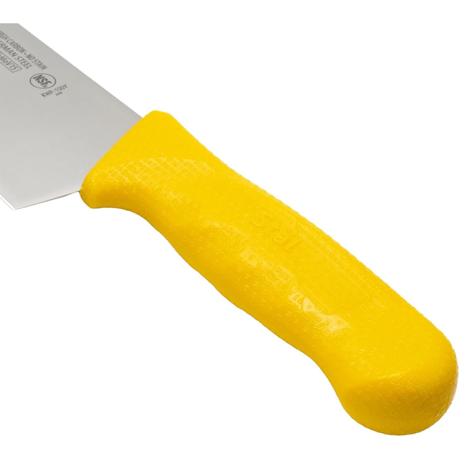 Cuchillo de Chef Winco KWP-100Y 25.4 cm Acero Alemán Amarillo