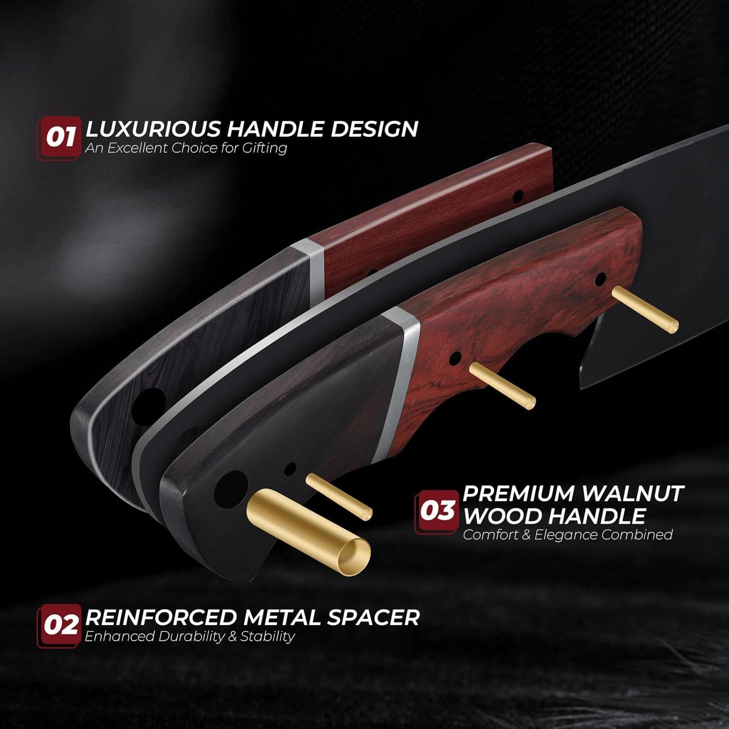 Cuchillo de Chef Japonés DRGSKL 20 cm Acero ATS-34 Mango Nogal