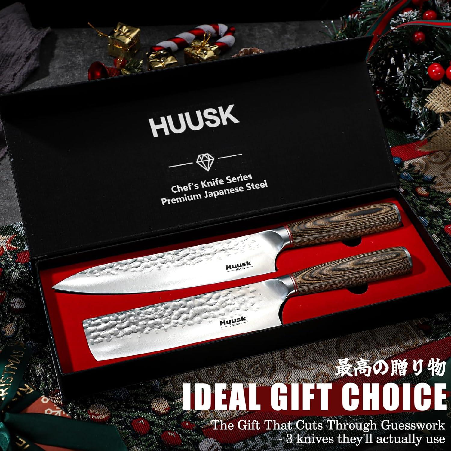 Juego de cuchillos de cocina Huusk 2 piezas - Chef y Nakiri