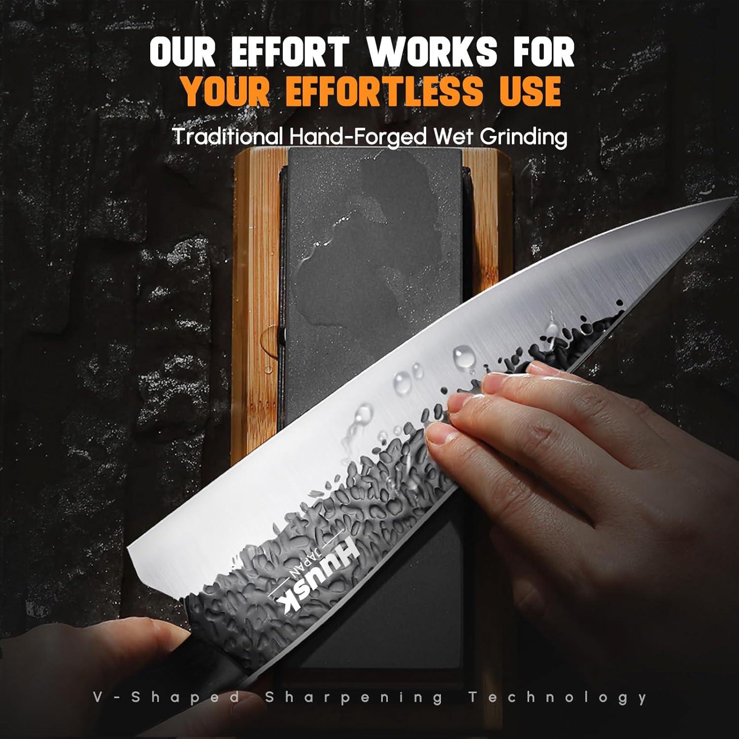 Cuchillo de Chef Huusk Forjado a Mano - Acero Alto Carbono 19cm