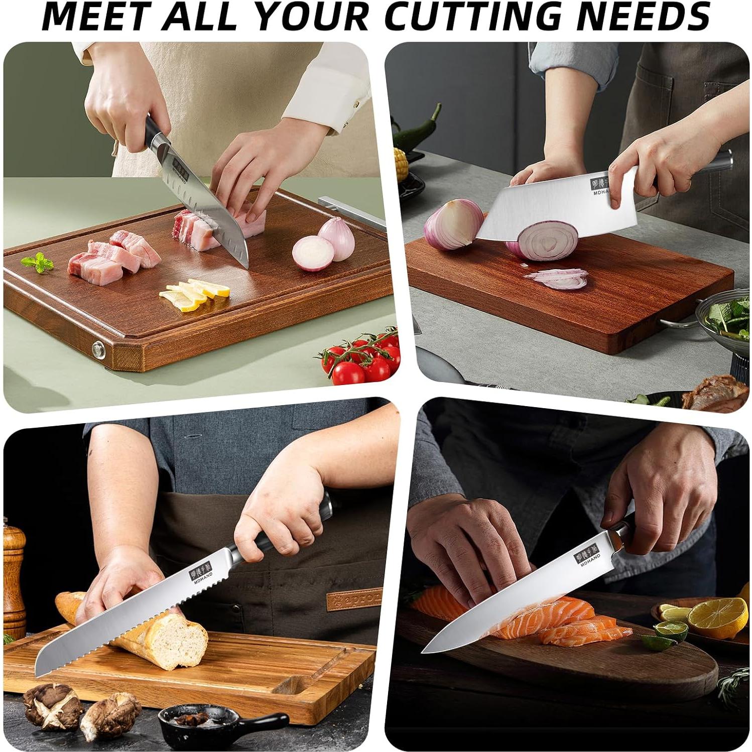 Conjunto de cuchillos de cocina MDHAND 10PCS acero inoxidable