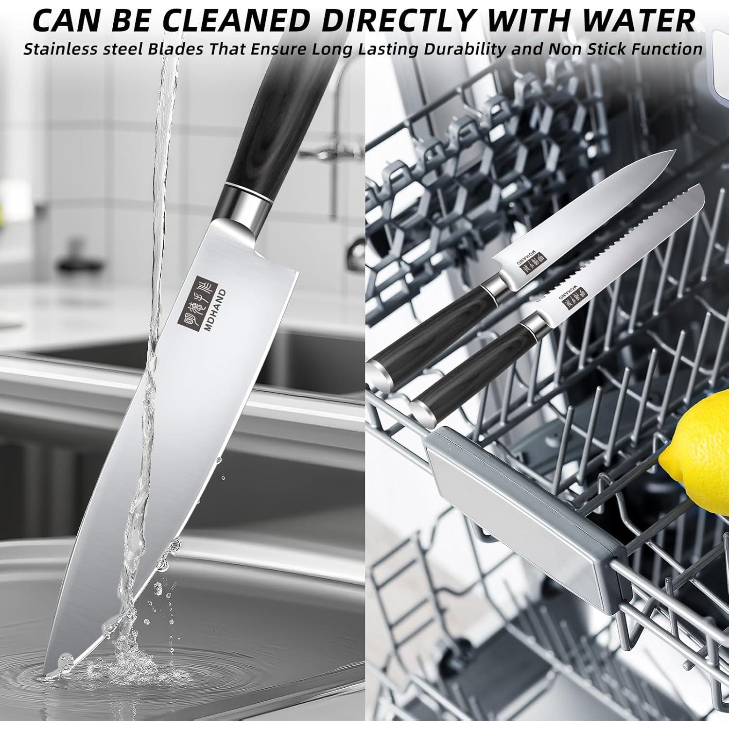 Conjunto de cuchillos de cocina MDHAND 10PCS acero inoxidable