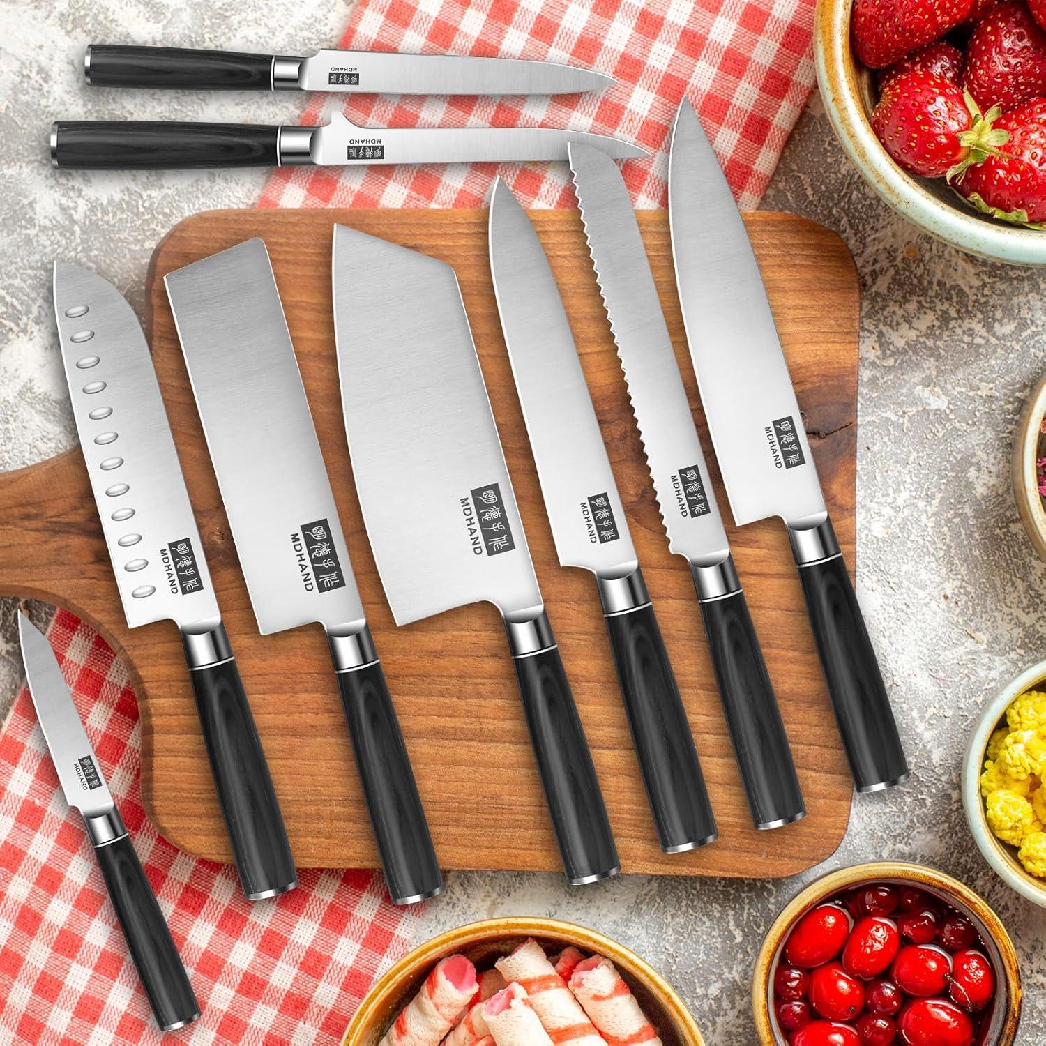 Conjunto de cuchillos de cocina MDHAND 10PCS acero inoxidable