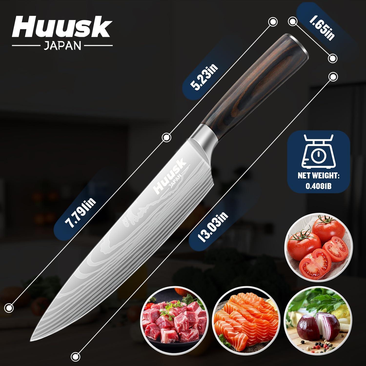 Cuchillo de Chef Huusk 20 cm Acero Japonés Mango Ergonómico