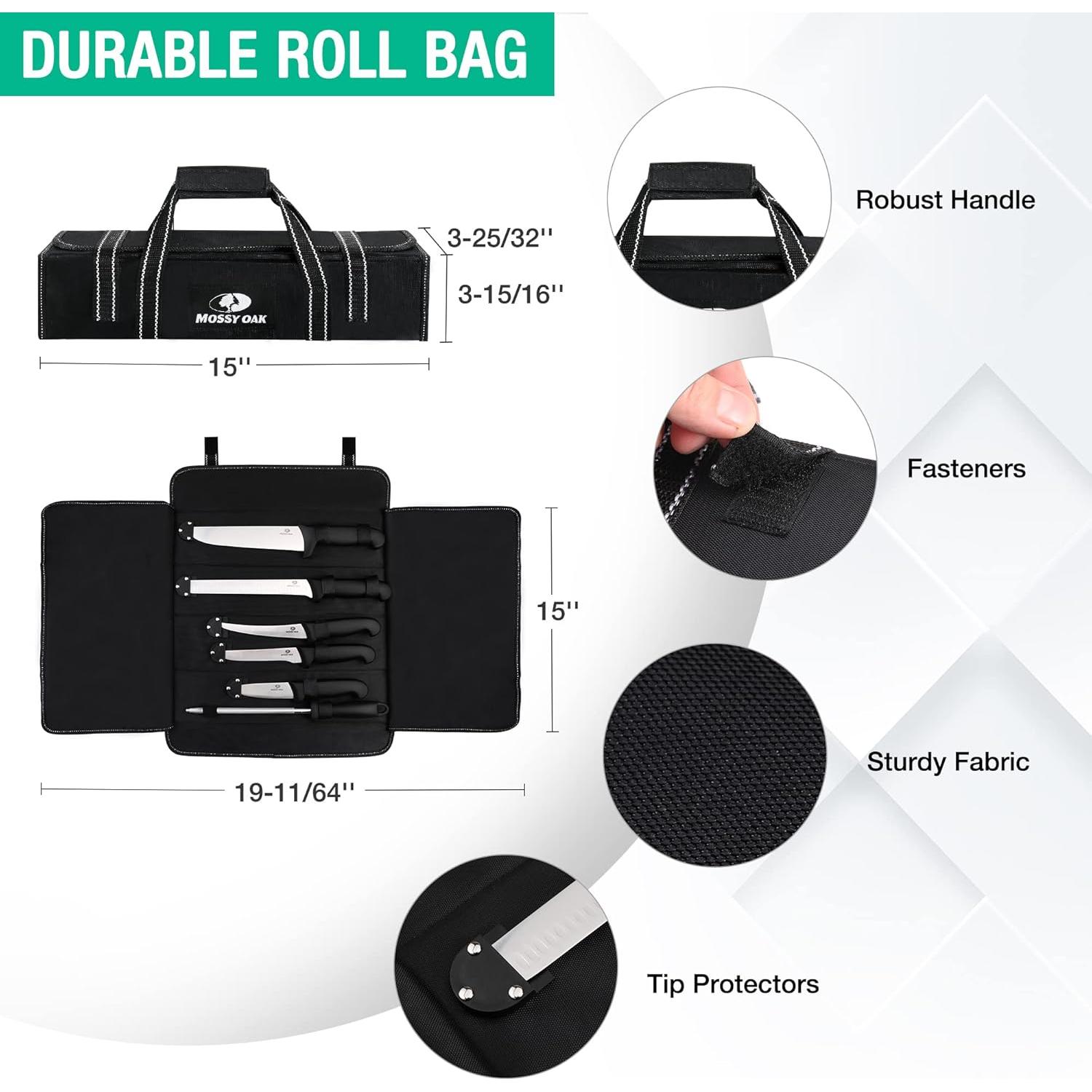 Juego de cuchillos de cocina Mossy Oak 6 piezas acero inoxidable