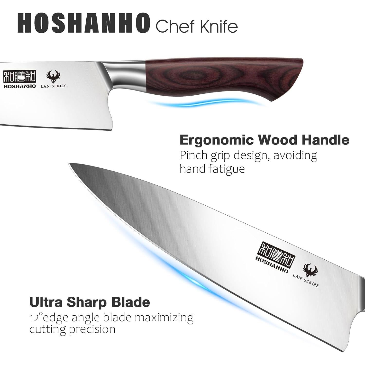 Cuchillo de Chef HOSHANHO 20.32 cm Acero Inoxidable Profesional