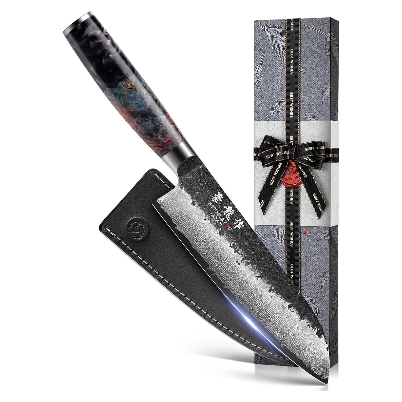 Cuchillo de Chef Santoku Atumuryou JPCK 17.78 cm Damasco VG10