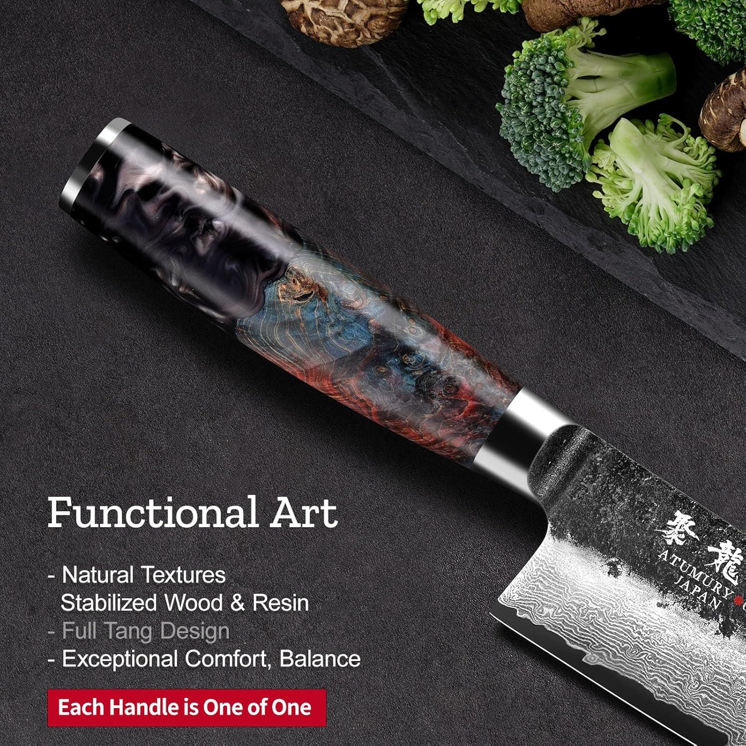 Cuchillo de Chef Santoku Atumuryou JPCK 17.78 cm Damasco VG10