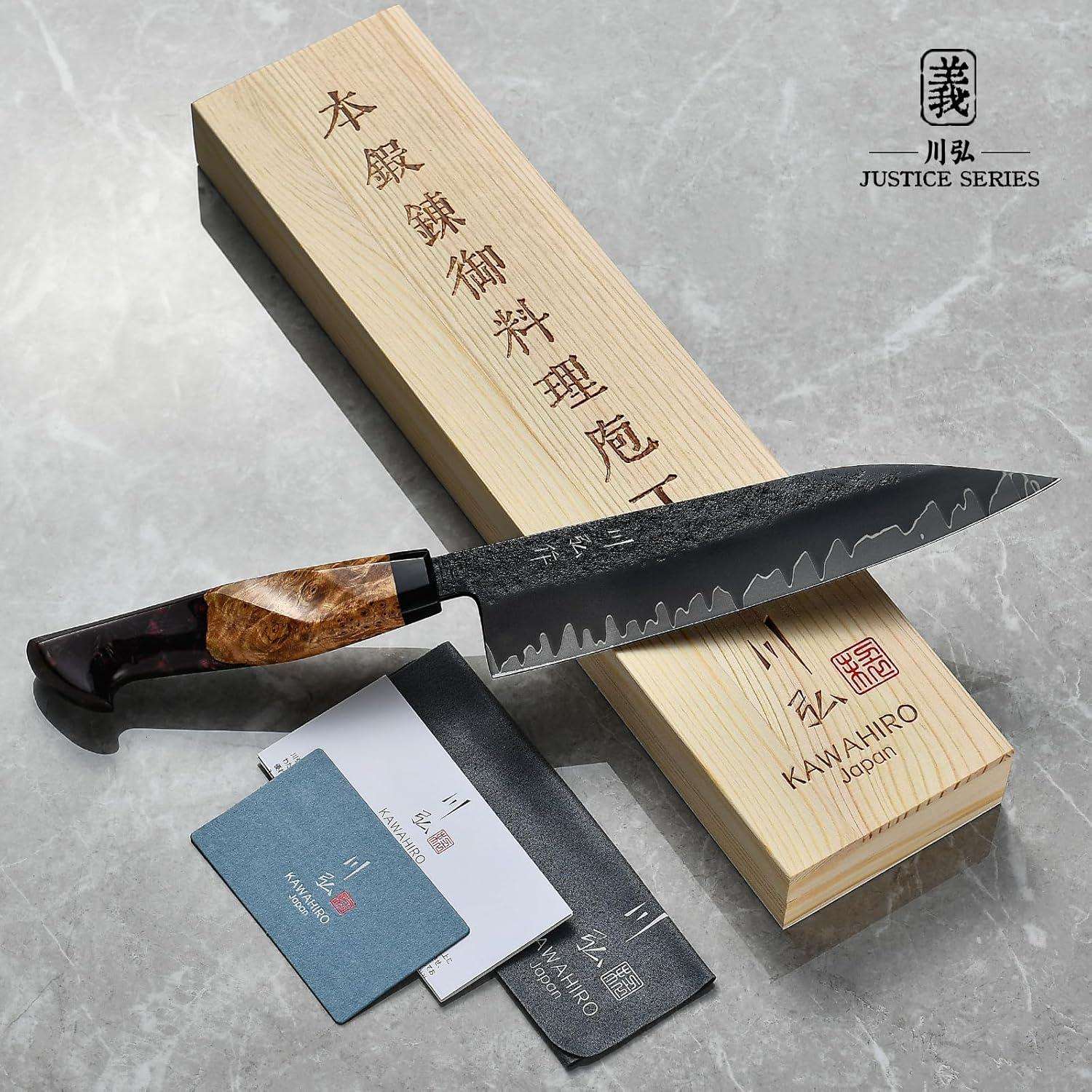 Cuchillo de Chef KAWAHIRO Gyuto 20.32 cm Acero SG2 Forjado a Mano
