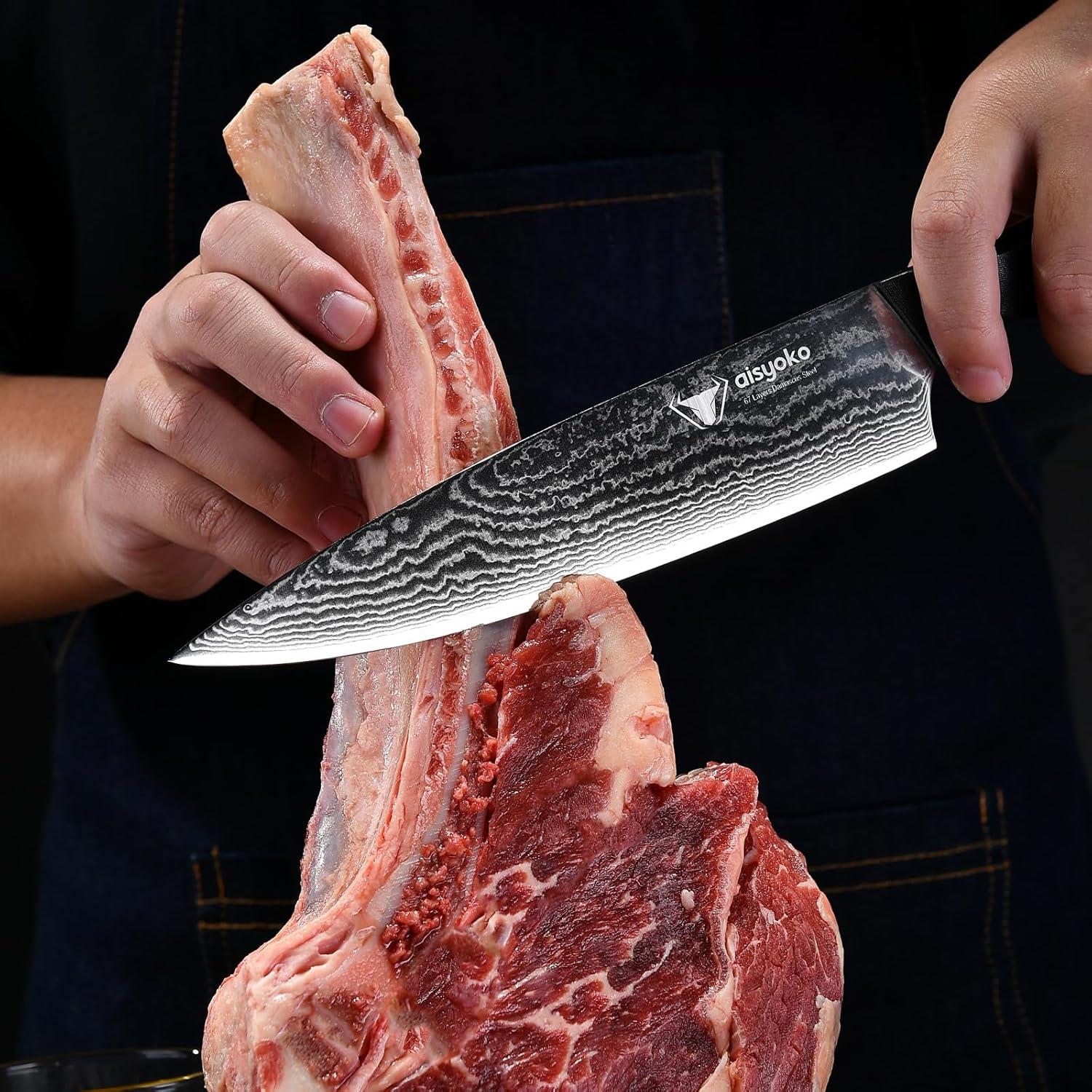 Juego de cuchillos de cocina aisyoko 3 piezas acero Damasco