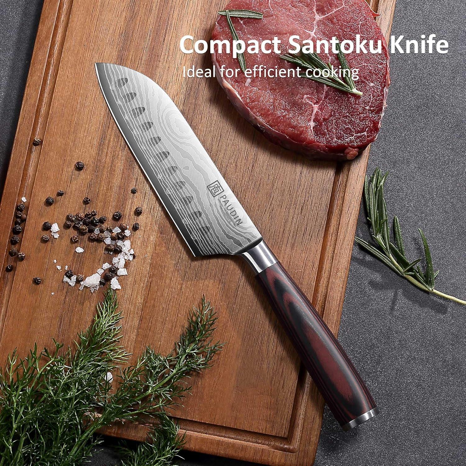Cuchillo Santoku PAUDIN 12.7 cm Acero Inoxidable Pakkawood