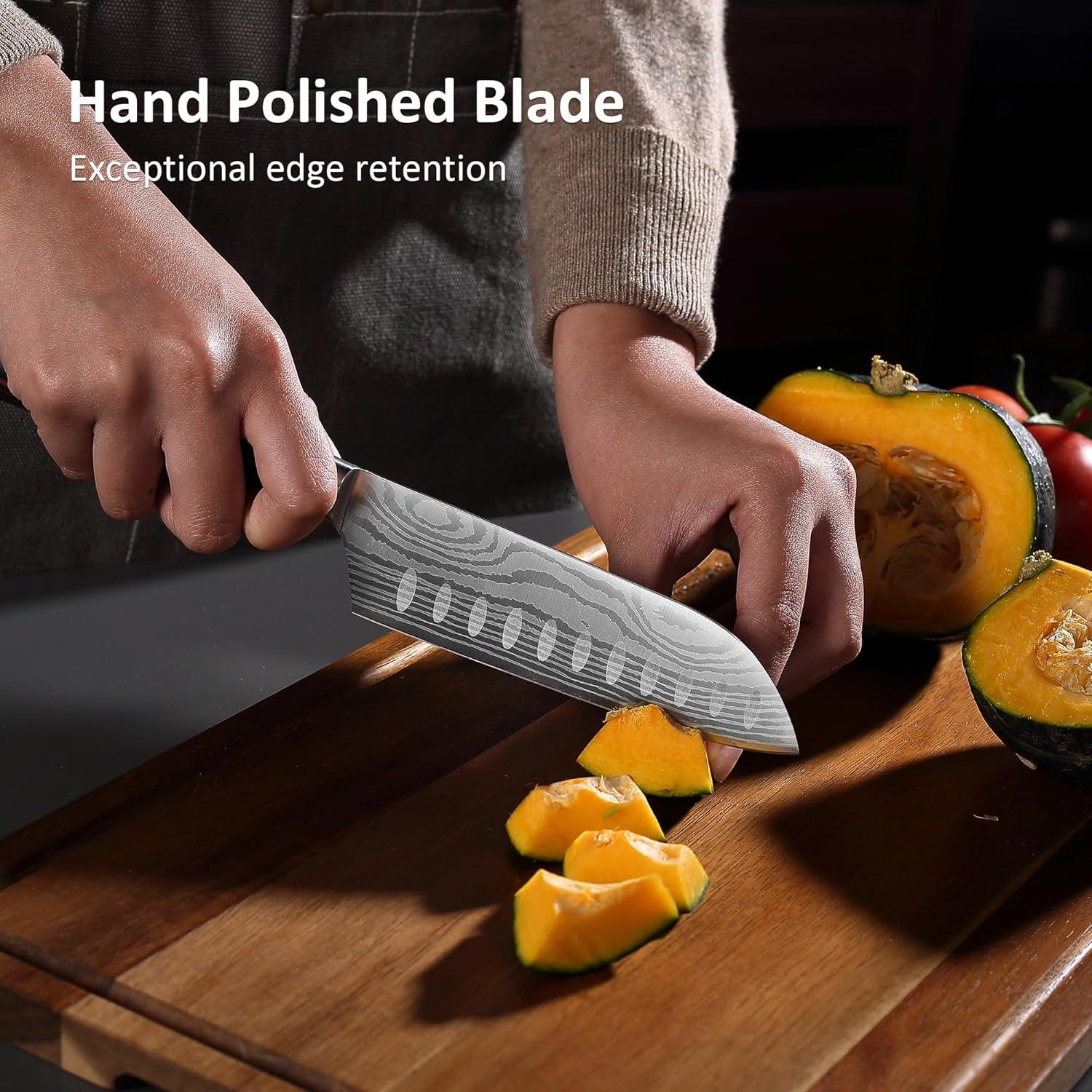 Cuchillo Santoku PAUDIN 12.7 cm Acero Inoxidable Pakkawood