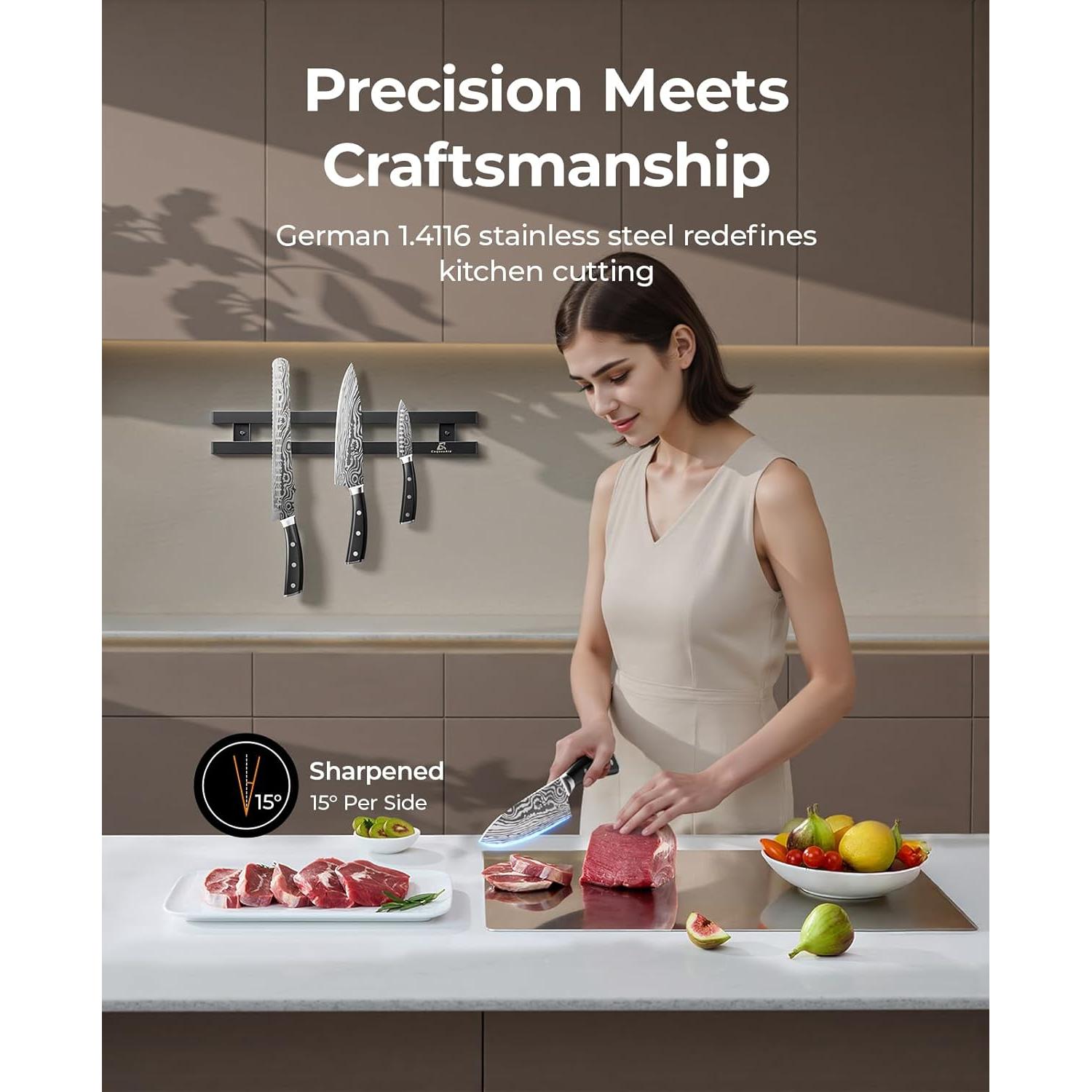 Juego de cuchillos de cocina CoquusAid 4 piezas Damasco