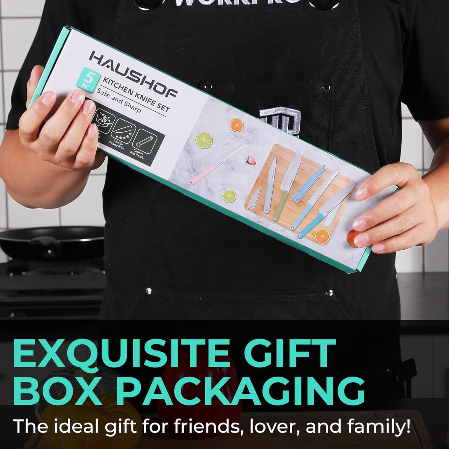 Juego de Cuchillos de Cocina HAUSHOF 5 PCS Acero Inoxidable