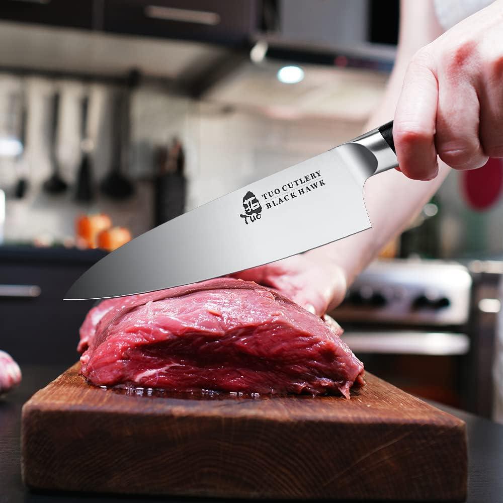 Cuchillo de Chef TUO 7" Acero Alemán Pakkawood Serie Black Hawk