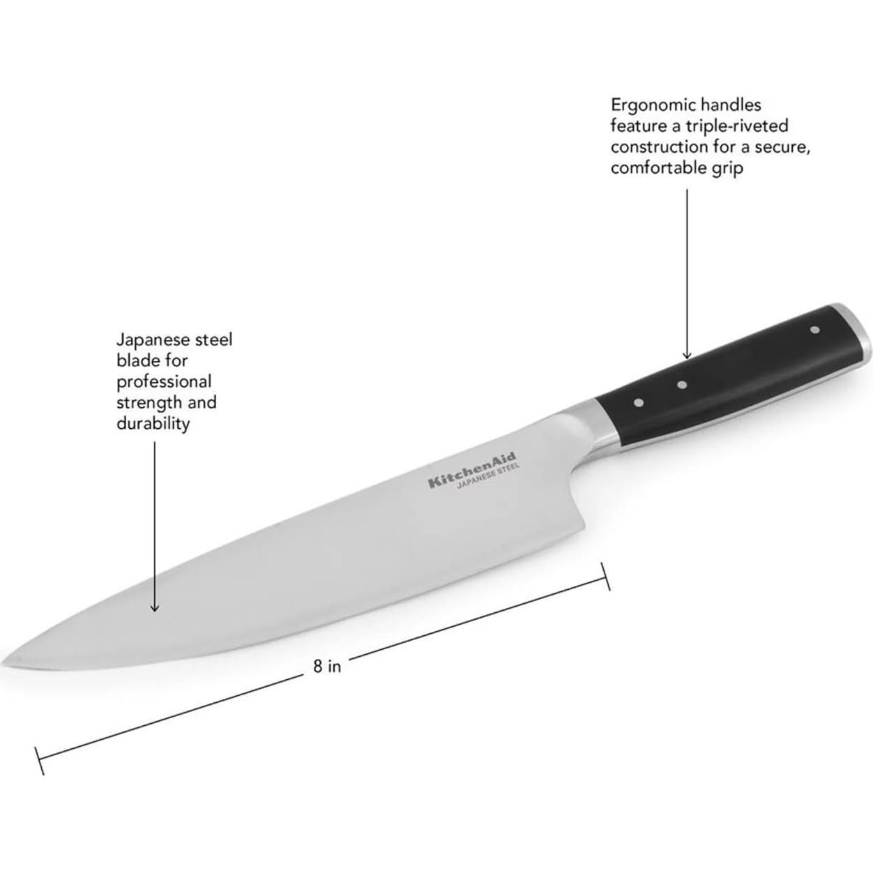 Cuchillo de Chef KitchenAid Forjado 20.32 cm Acero Inoxidable