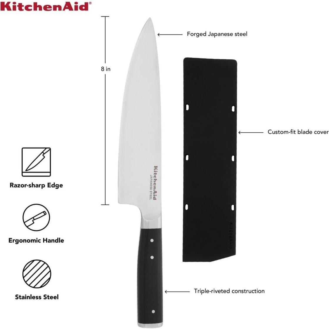 Cuchillo de Chef KitchenAid Forjado 20.32 cm Acero Inoxidable