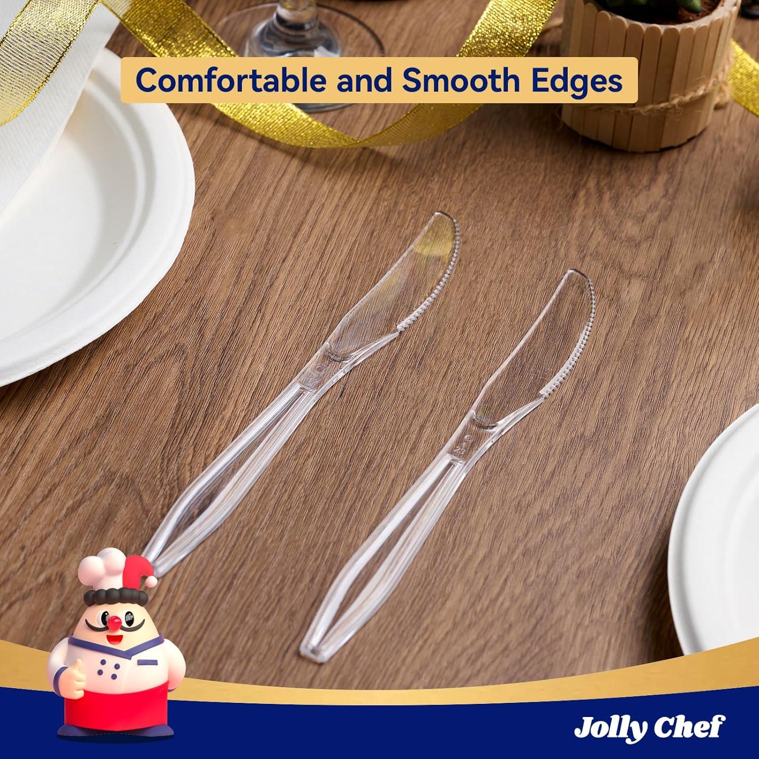 Cuchillos de Plástico Desechables JOLLY CHEF 300 Unidades 19.56 cm