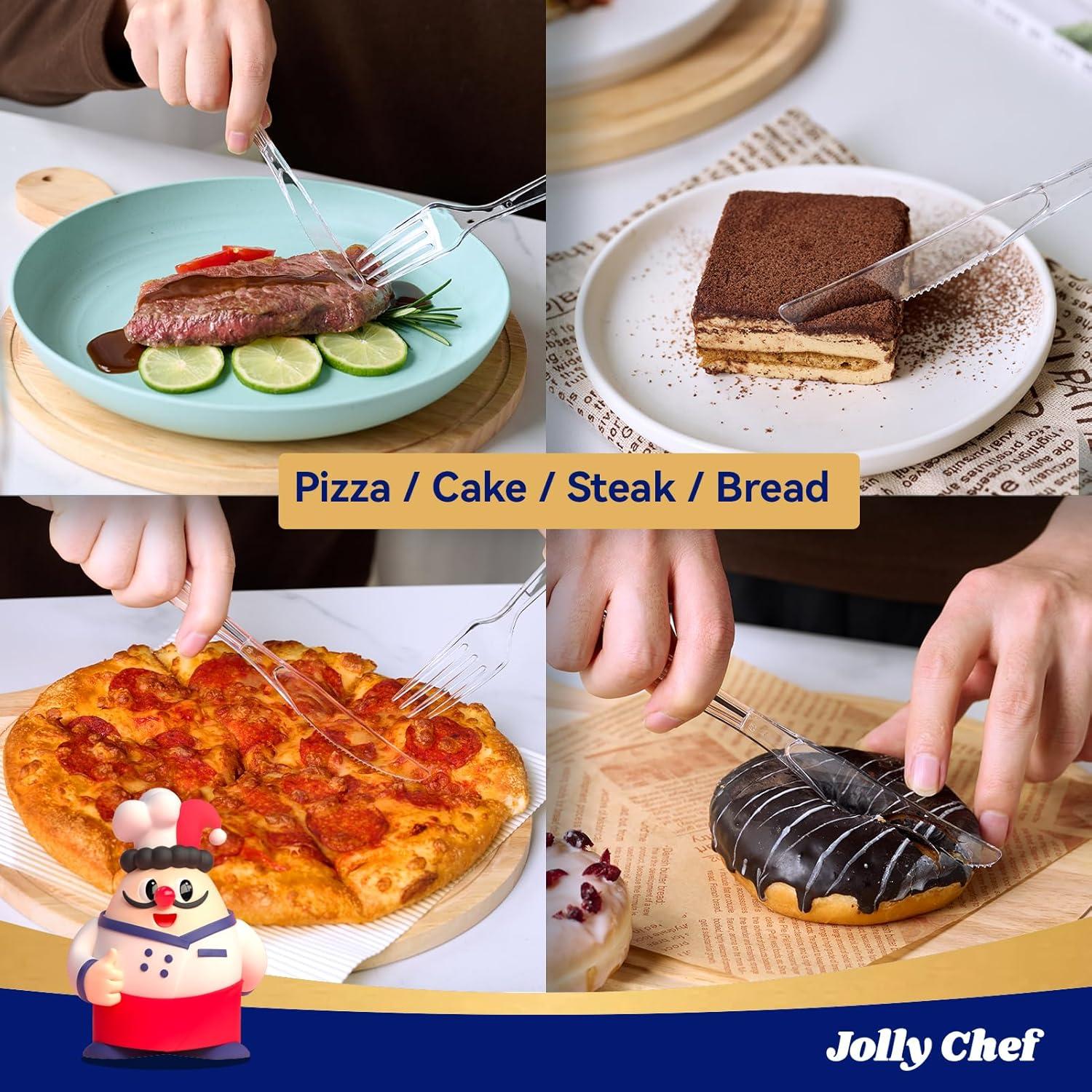 Cuchillos de Plástico Desechables JOLLY CHEF 300 Unidades 19.56 cm