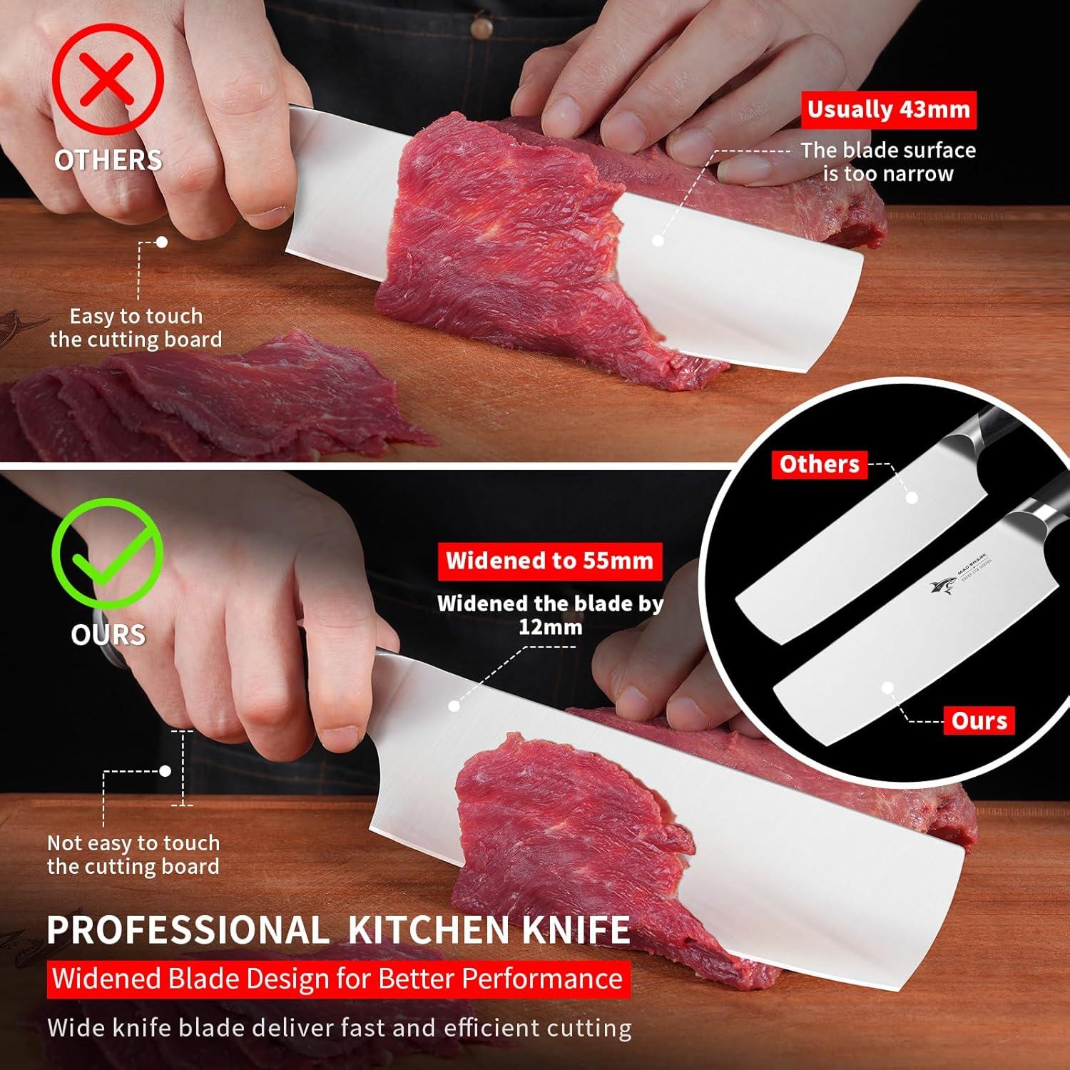 Cuchillo Nakiri MAD SHARK 17.78 cm Acero Inoxidable Ergonómico