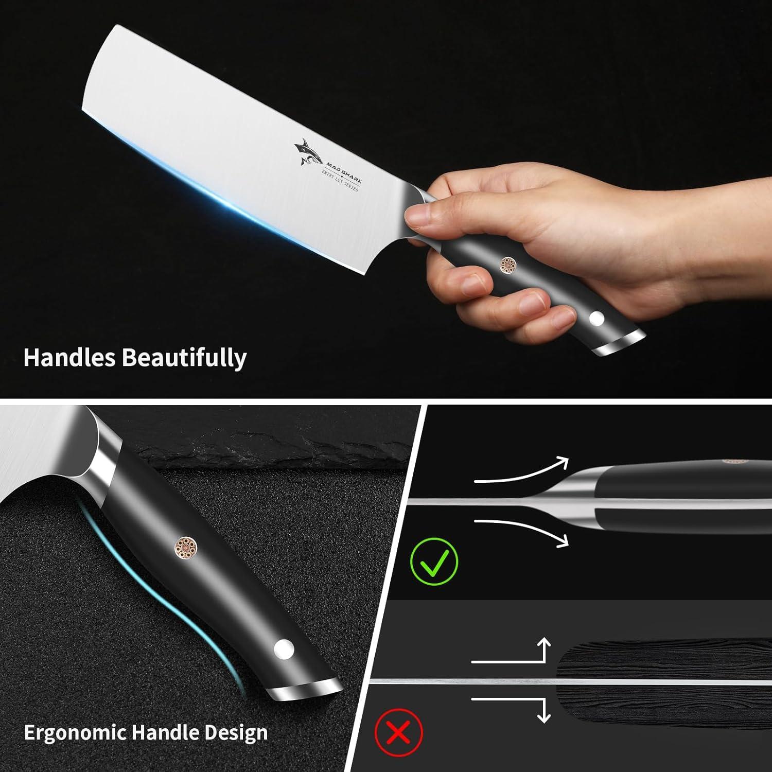 Cuchillo Nakiri MAD SHARK 17.78 cm Acero Inoxidable Ergonómico