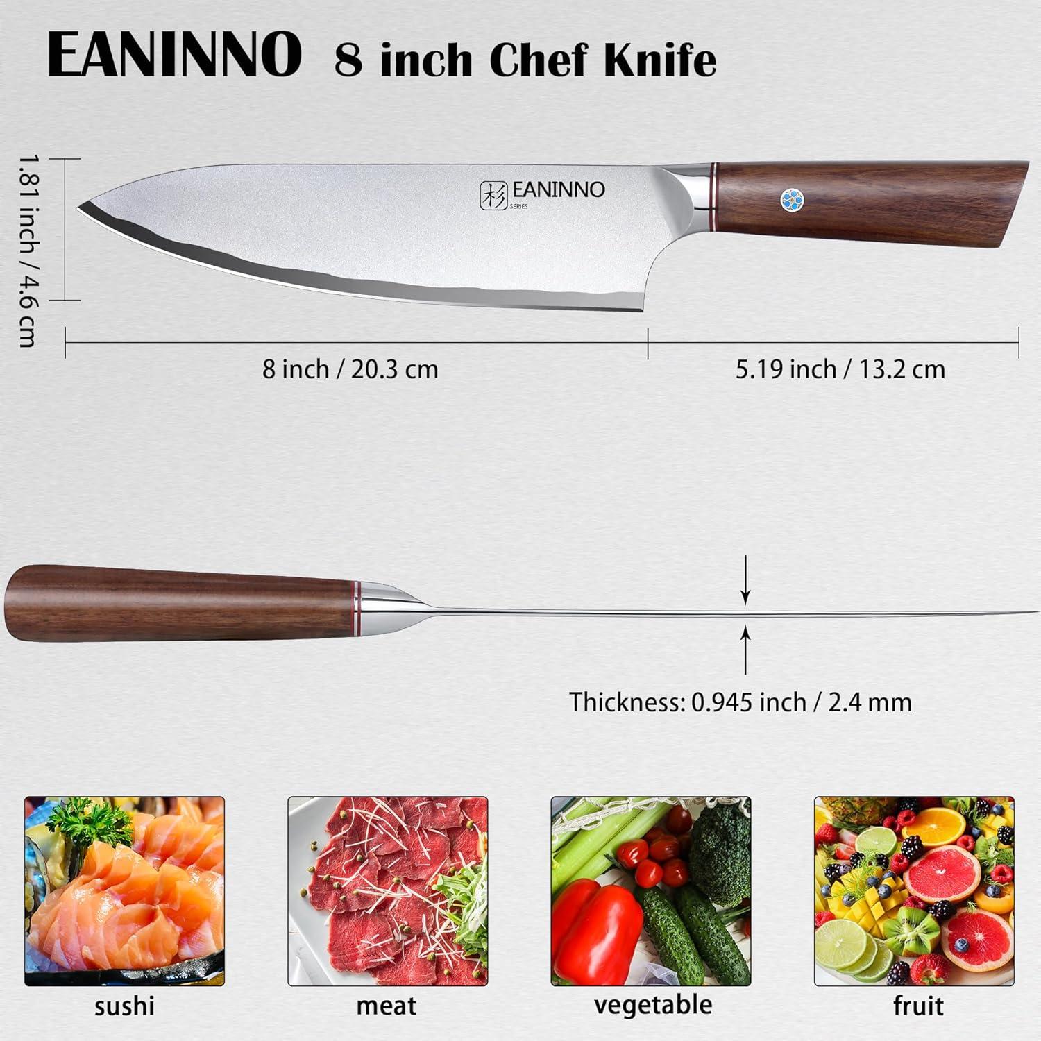 Cuchillo de Chef EANINNO 20.32 cm Acero Inoxidable Alto Carbono