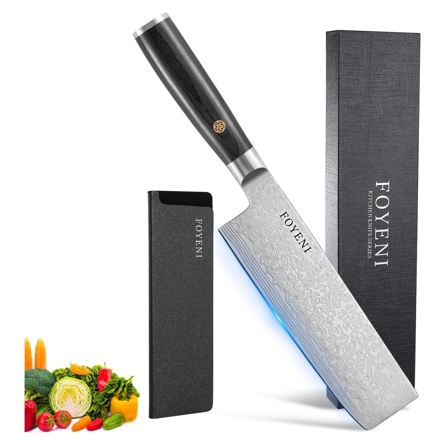 Cuchillo Nakiri Foyeni 16.5 cm Acero Inoxidable Mango Ergonómico