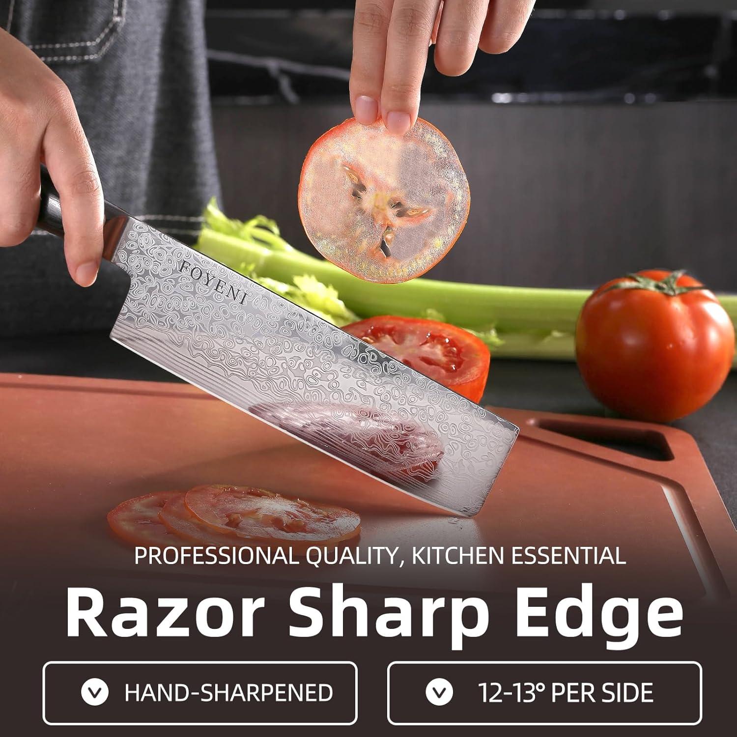 Cuchillo Nakiri Foyeni 16.5 cm Acero Inoxidable Mango Ergonómico