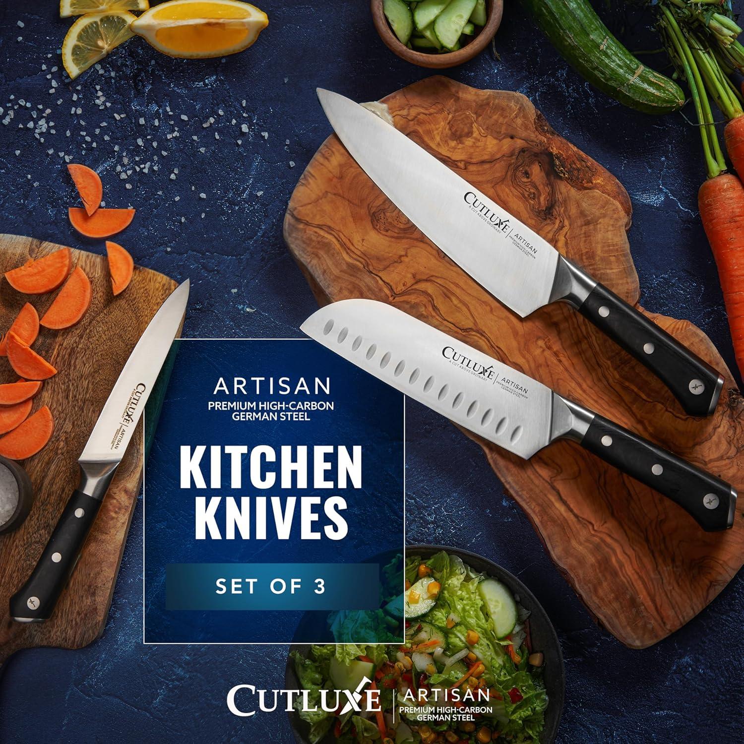 Juego de cuchillos Cutluxe Chef 3 PCS Acero Alemán 20.32 cm