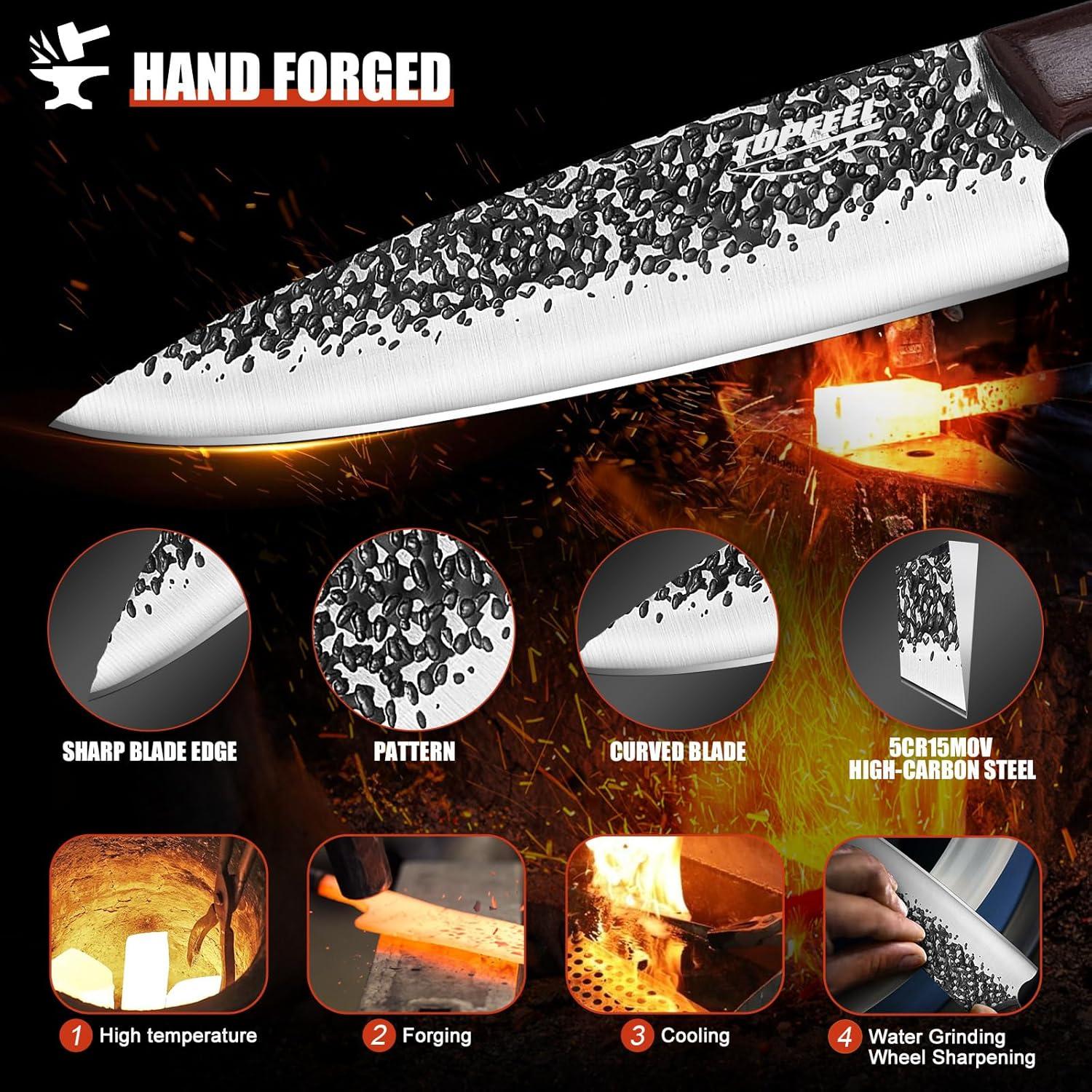 Juego de cuchillos de cocina Topfeel 3PCS acero inoxidable 20cm