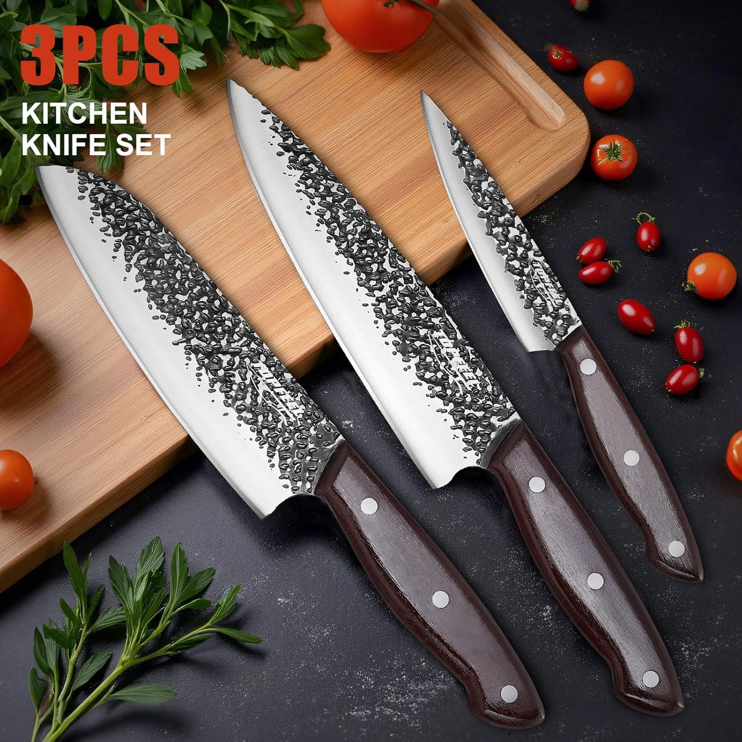 Juego de cuchillos de cocina Topfeel 3PCS acero inoxidable 20cm