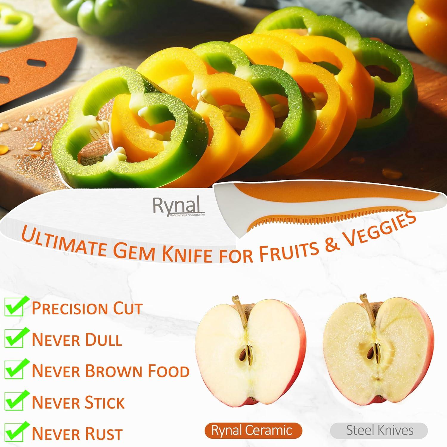 Cuchillo Santoku de Cerámica Rynal 5.5" Ligero y Afilado