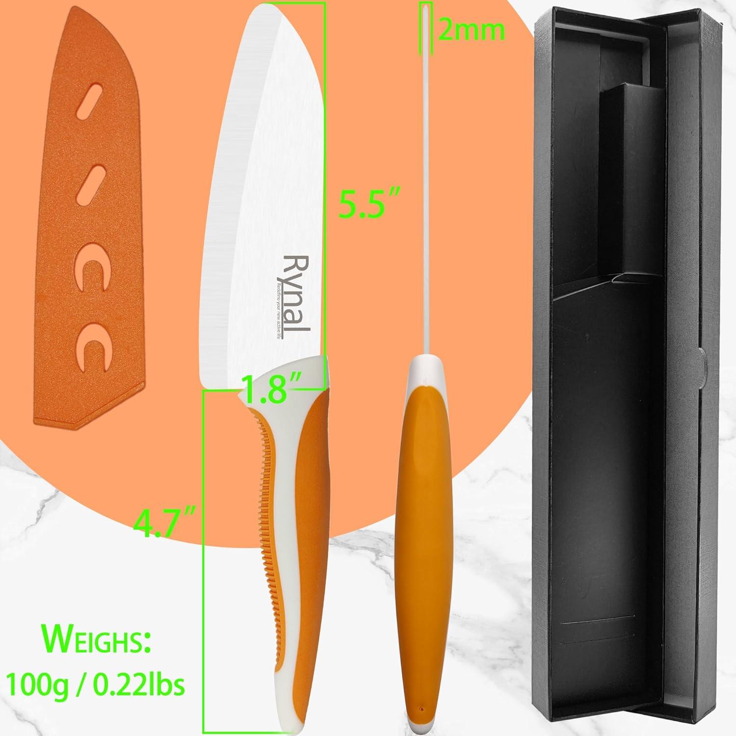 Cuchillo Santoku de Cerámica Rynal 5.5" Ligero y Afilado
