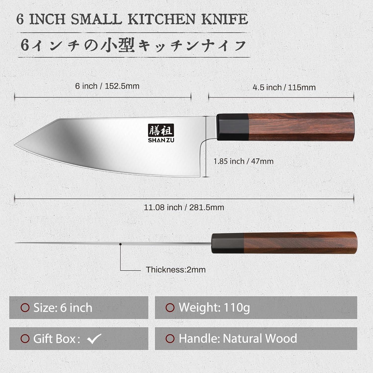 Cuchillo de Chef SHAN ZU 15.24 cm Acero Japonés Mango Madera