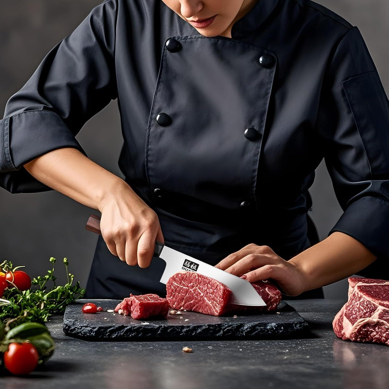 Cuchillo de Chef SHAN ZU 15.24 cm Acero Japonés Mango Madera