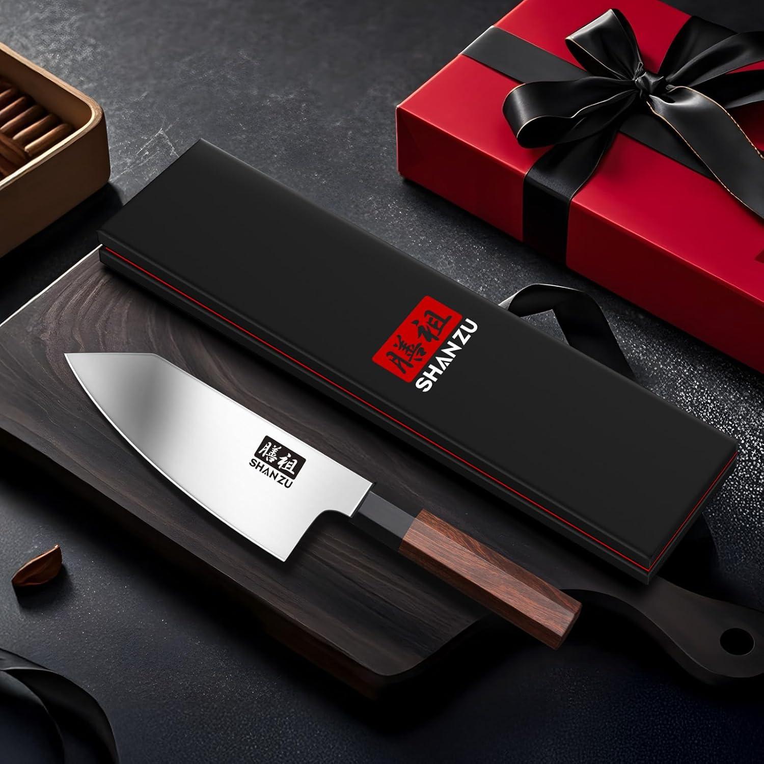 Cuchillo de Chef SHAN ZU 15.24 cm Acero Japonés Mango Madera