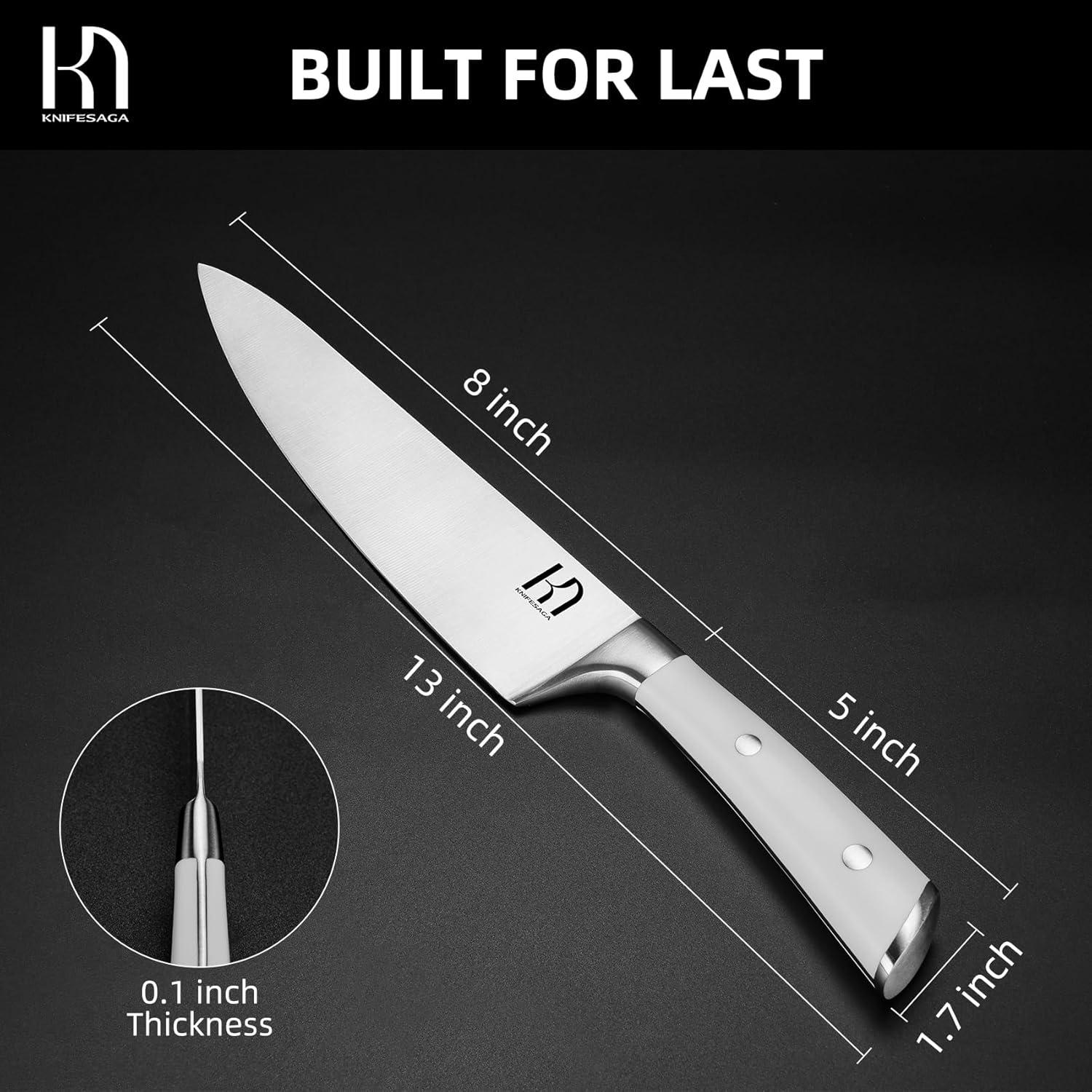 Cuchillo de Chef KnifeSaga X3 Pro de 20.32 cm Ultra Afilado