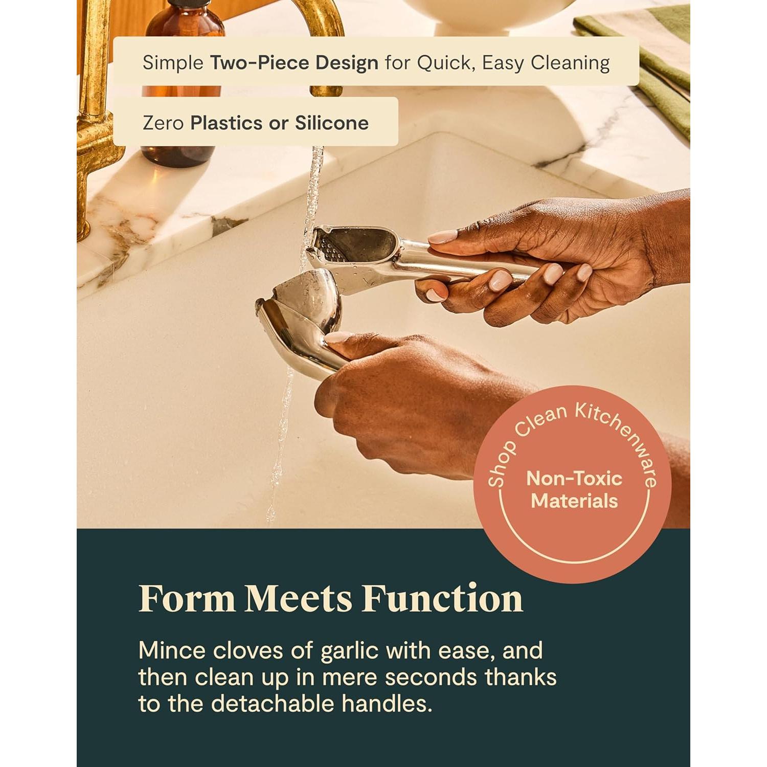 Prensa de Ajo Caraway - Acero Inoxidable Ergonómico - 0.65 kg