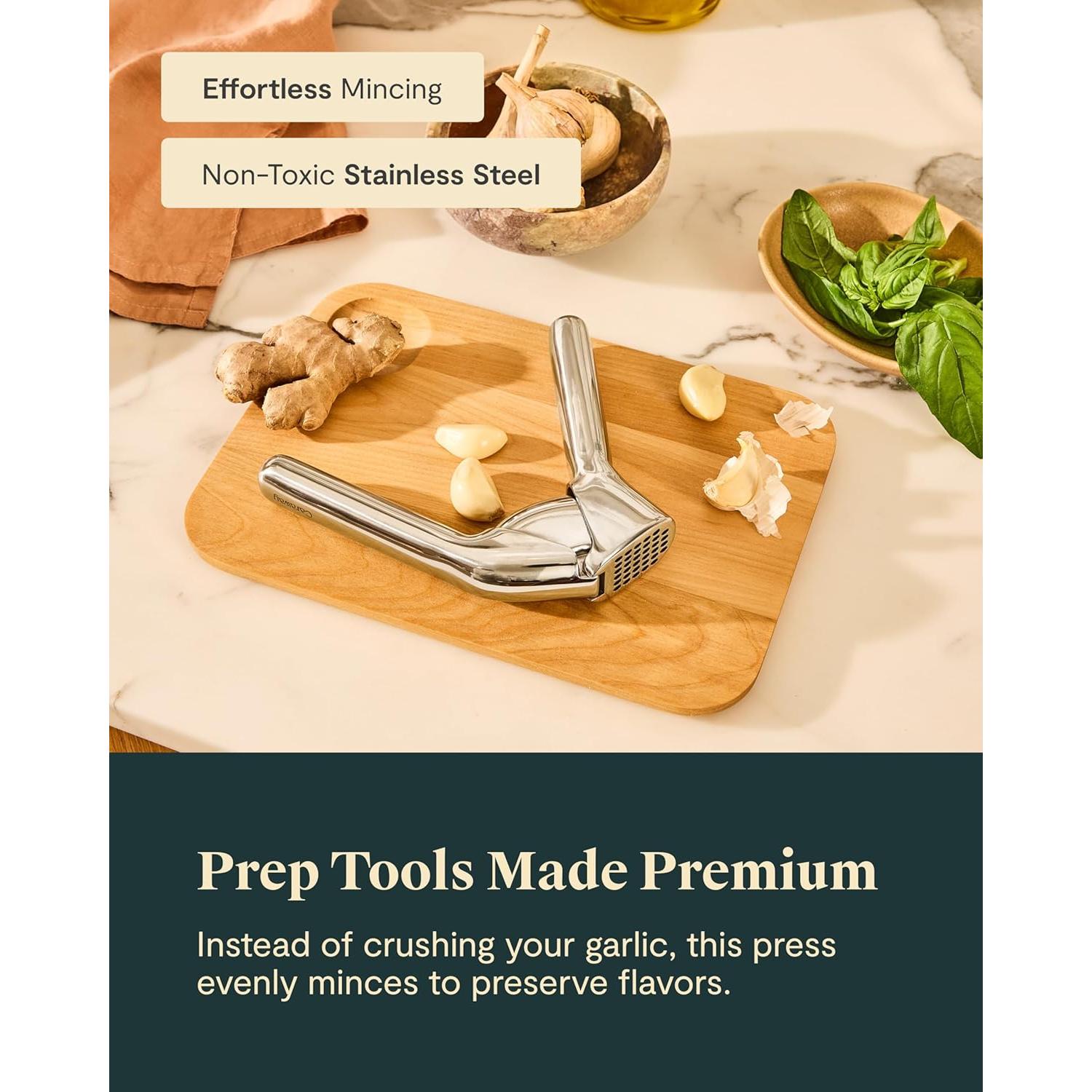 Prensa de Ajo Caraway - Acero Inoxidable Ergonómico - 0.65 kg