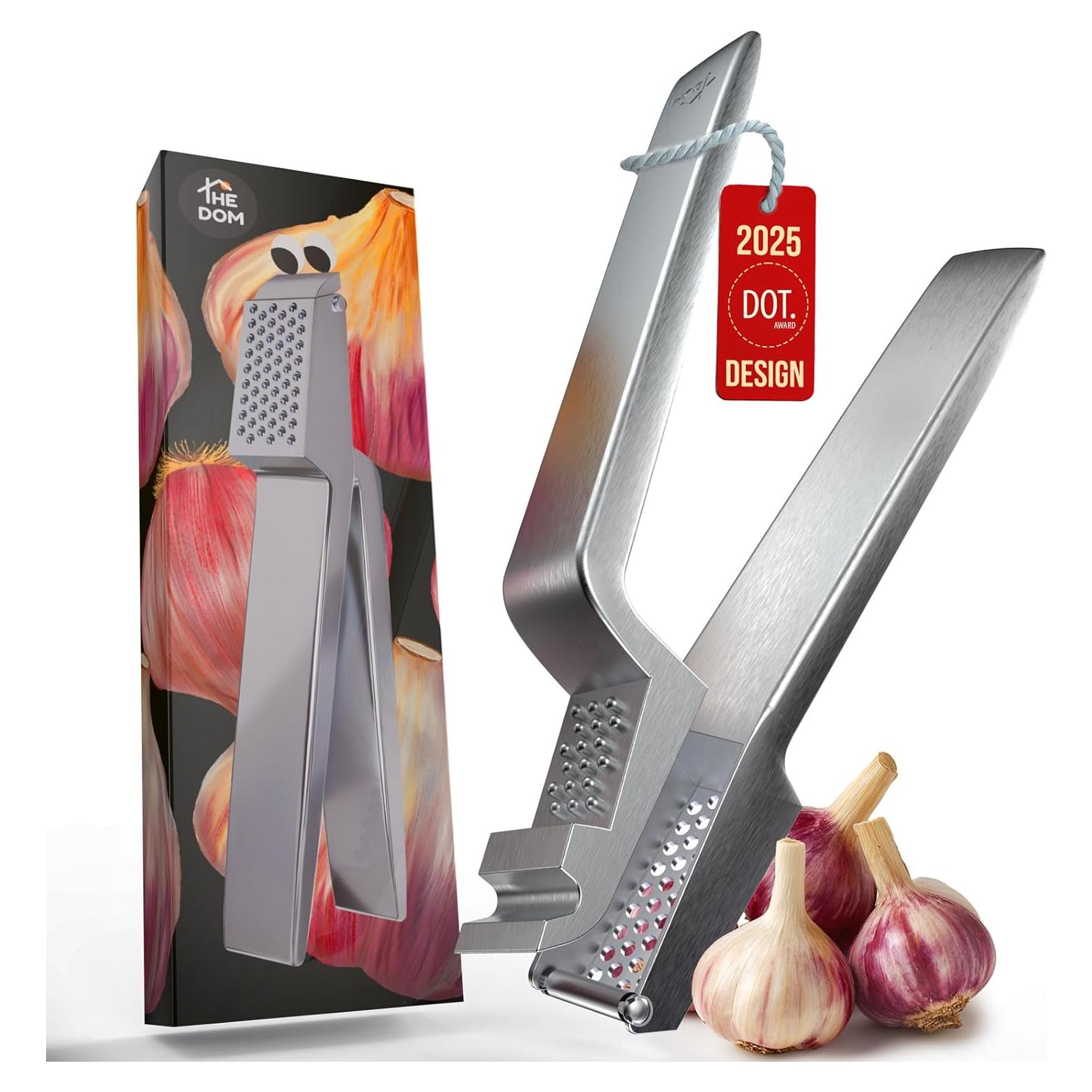 Prensa de Ajo TheDOM Acero Inoxidable 100% Mango Desmontable