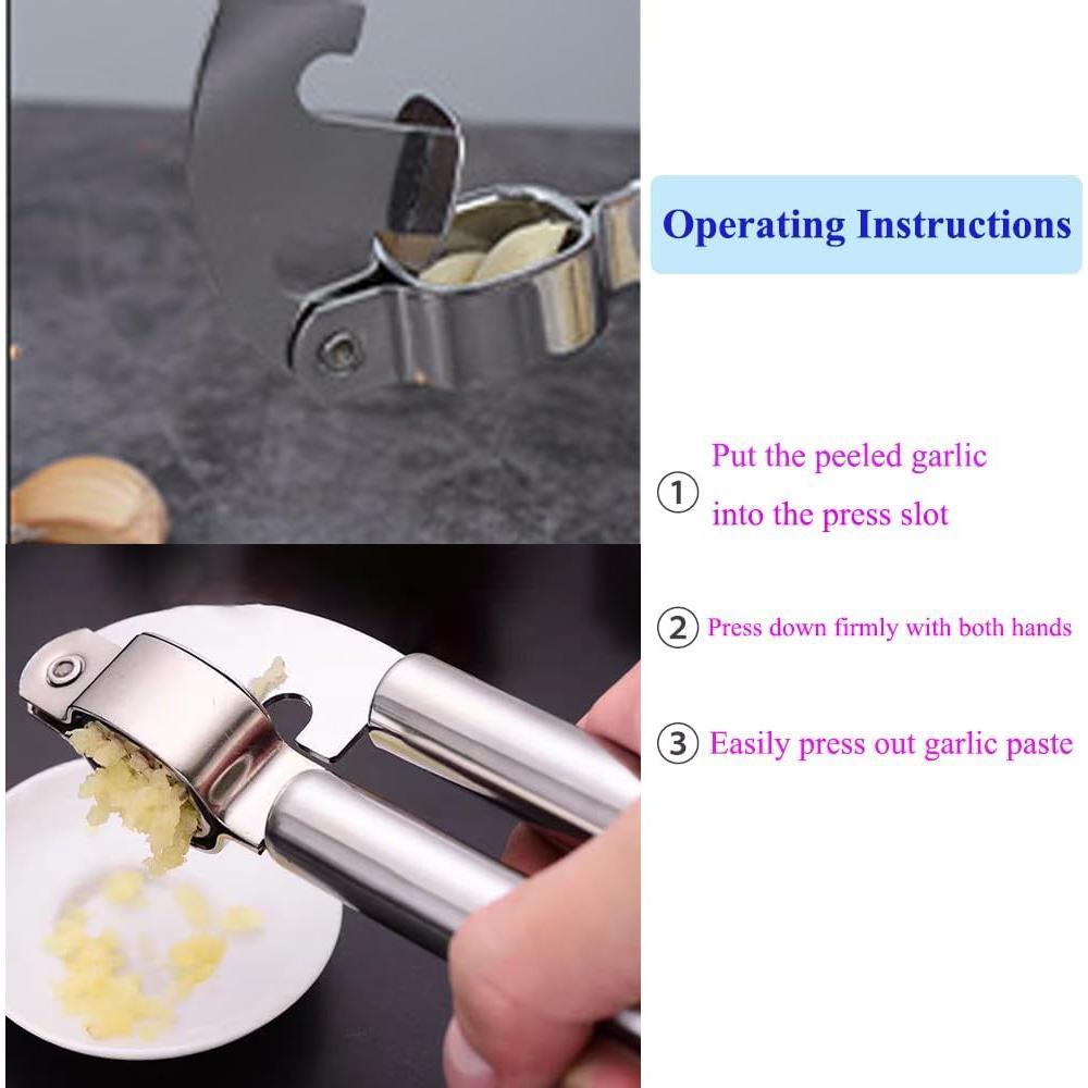 Triturador de Ajo JILFR de Acero Inoxidable 19.4 cm