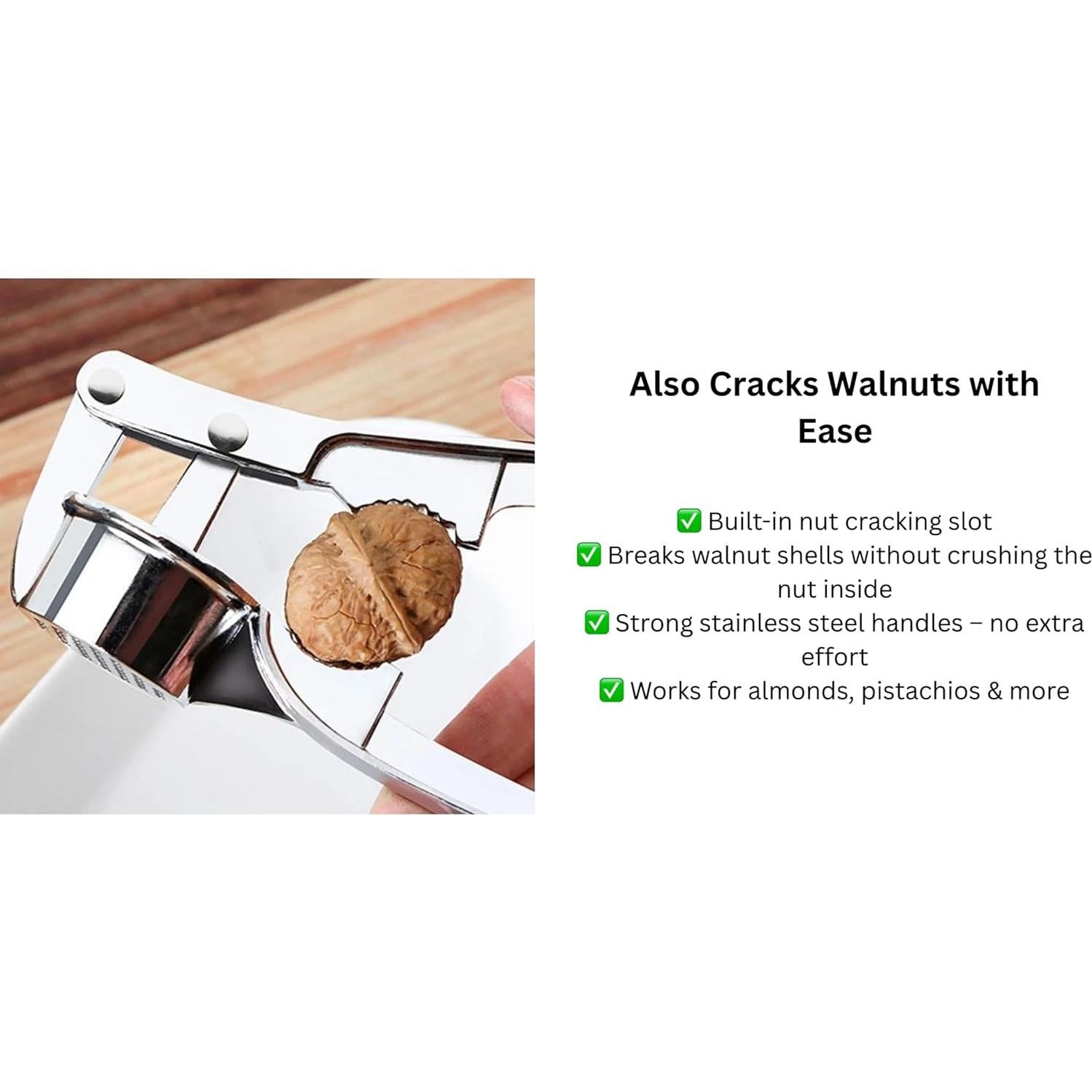 Prensa de Ajo y Rompe Nueces 2-en-1 Genérico Acero Inoxidable