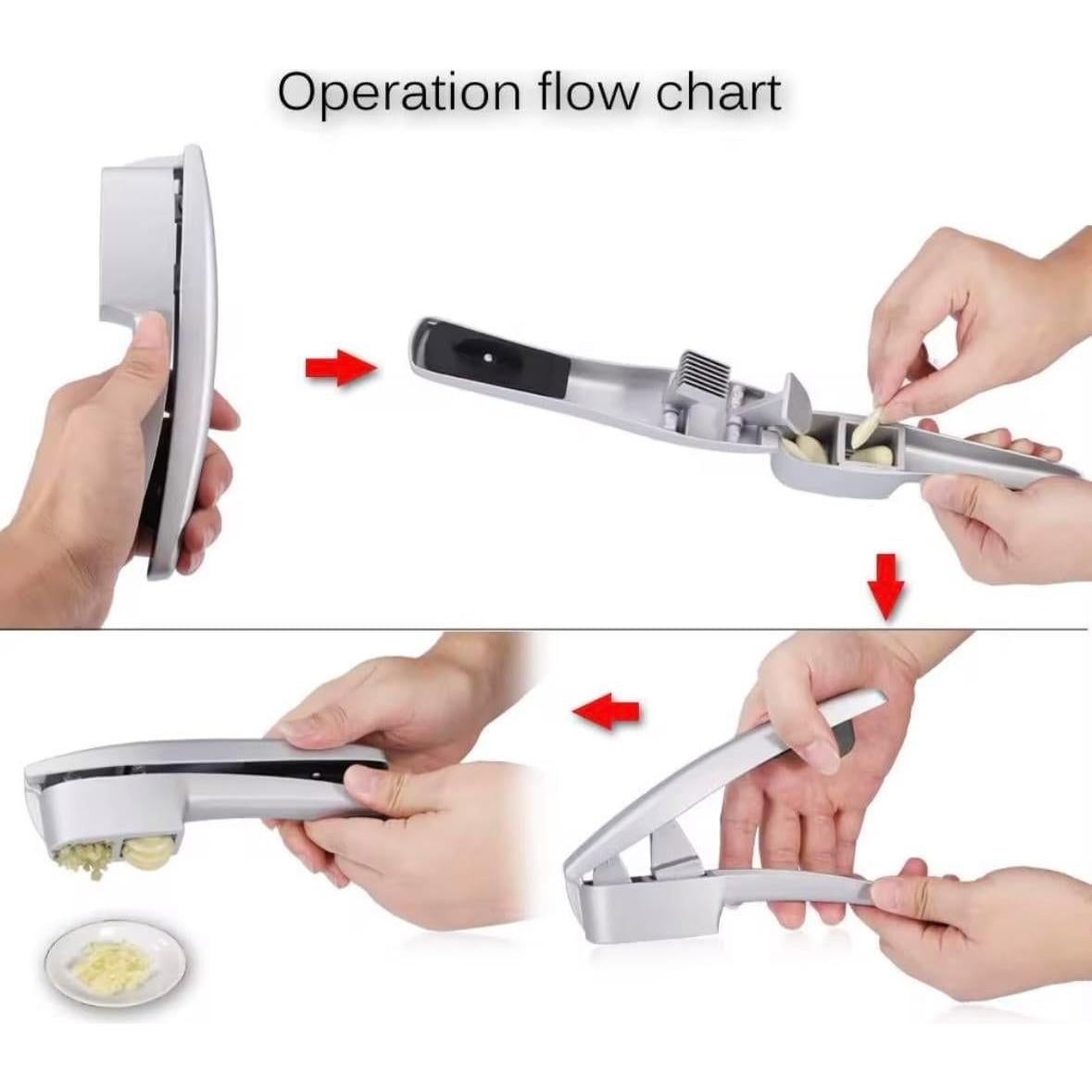 Prensa y Cortador de Ajo 2 en 1 Vbond, Aluminio, Apta Lavavajillas