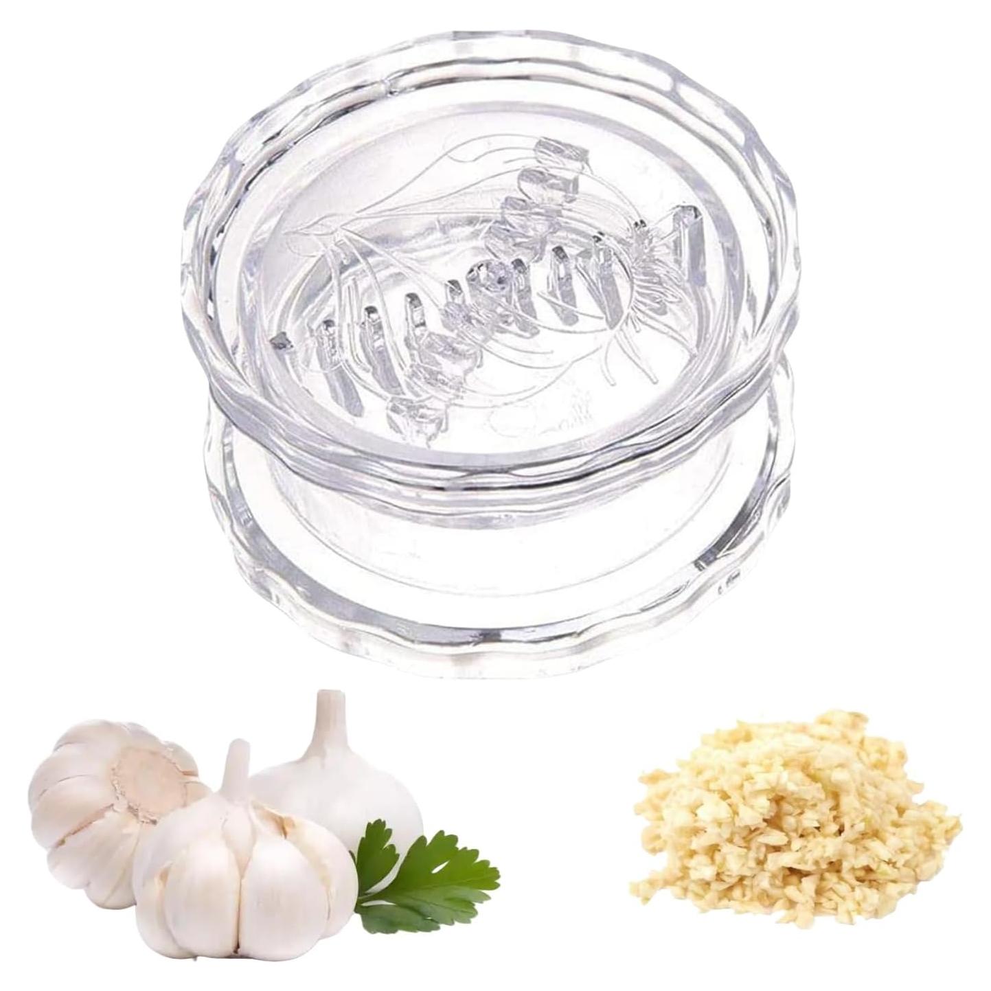 Picador de Ajo Manual Turutu, Multifuncional, Plástico Transparente