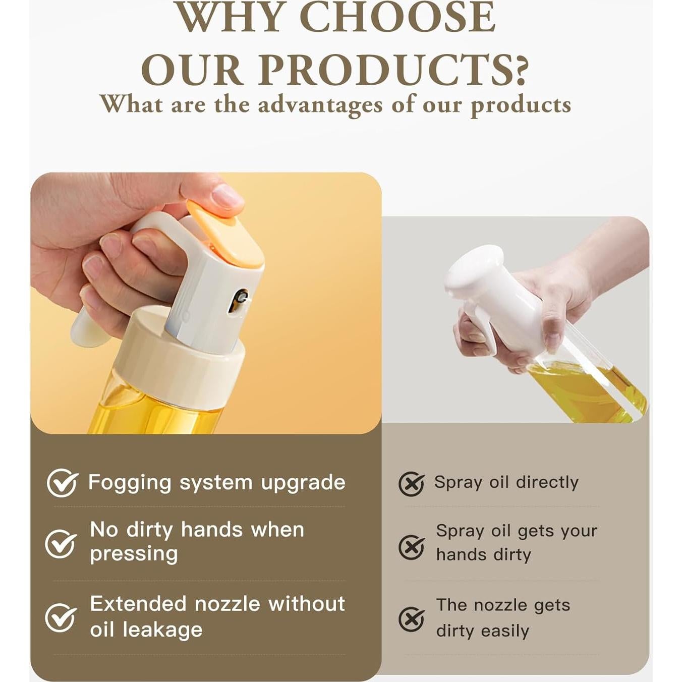 Botella de Spray de Aceite de Oliva Setron 250ml Vidrio