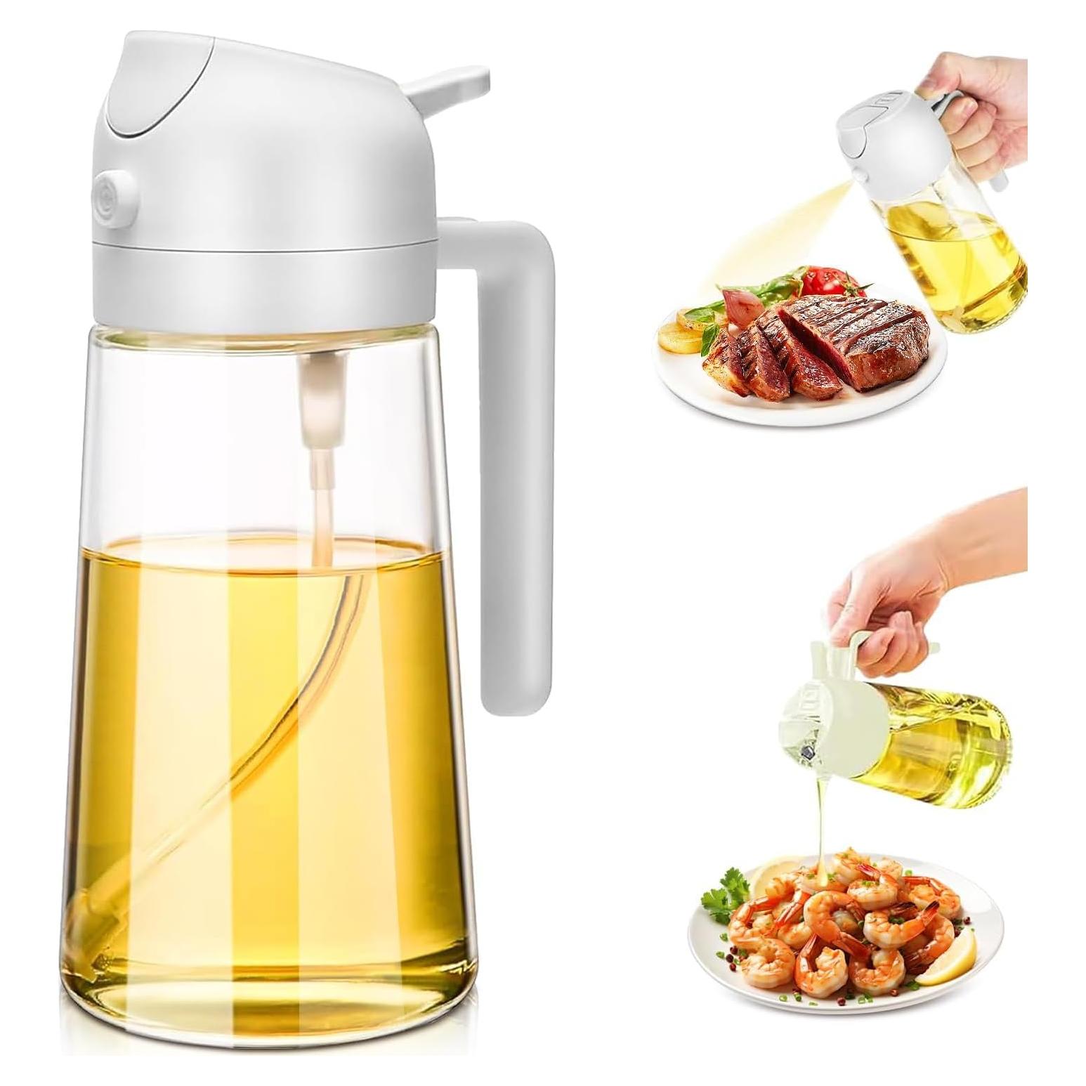 Botella de Spray de Aceite de Oliva XBllcyiv 470ml Vidrio Beige